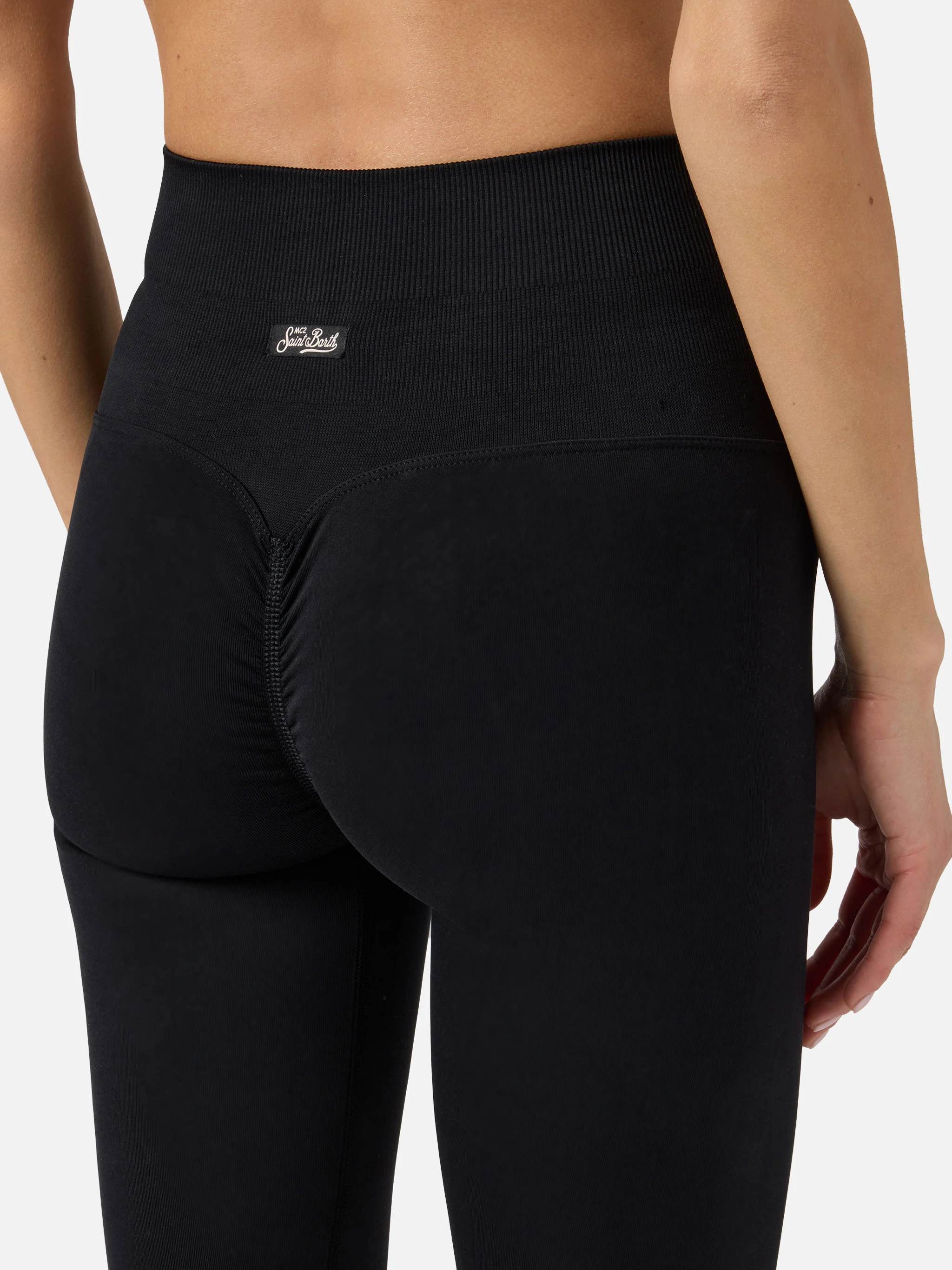 Leggings sportivi Vega neri in tessuto tecnico - Image 5