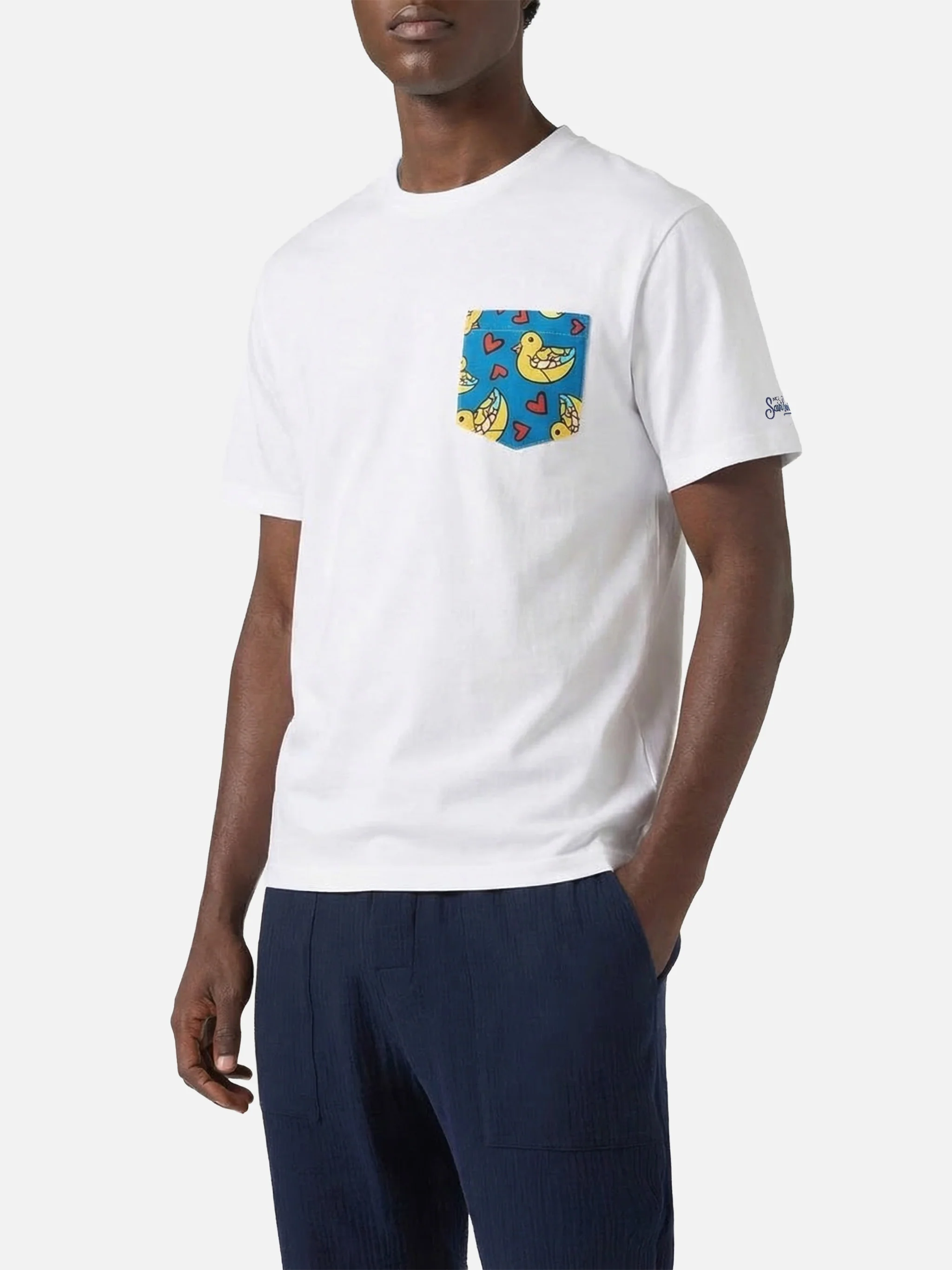 T-shirt in cotone Blanche con taschino stampato Britto | EDIZIONE SPECIALE BRITTO - Image 2