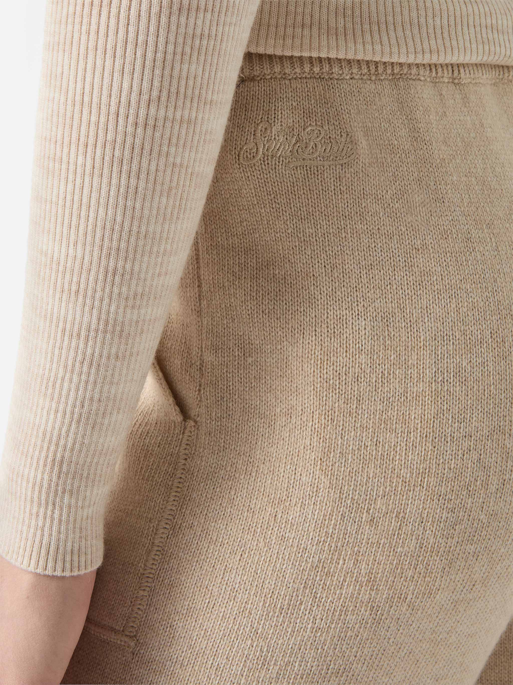 Pantaloni jogger beige Charlie in misto cashmere - Image 2