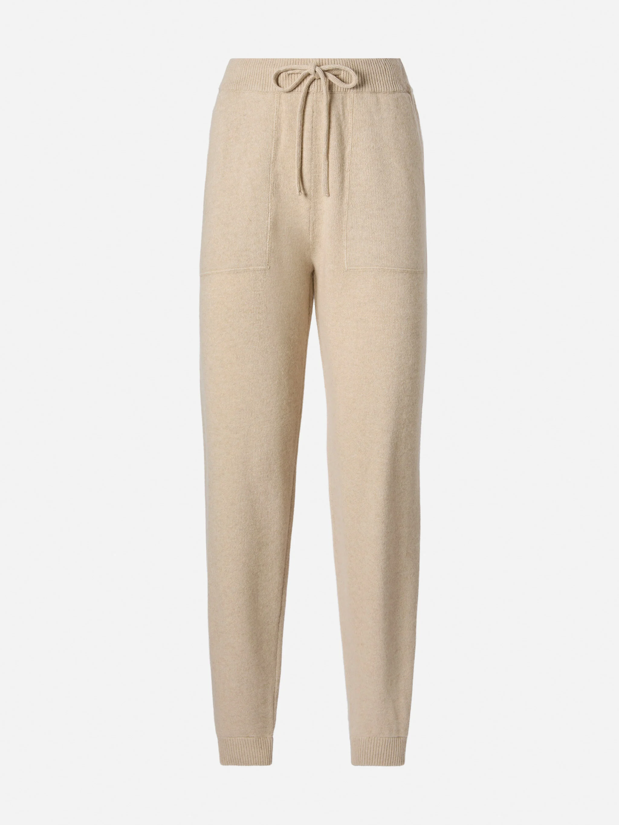 Pantaloni jogger beige Charlie in misto cashmere - Image 4