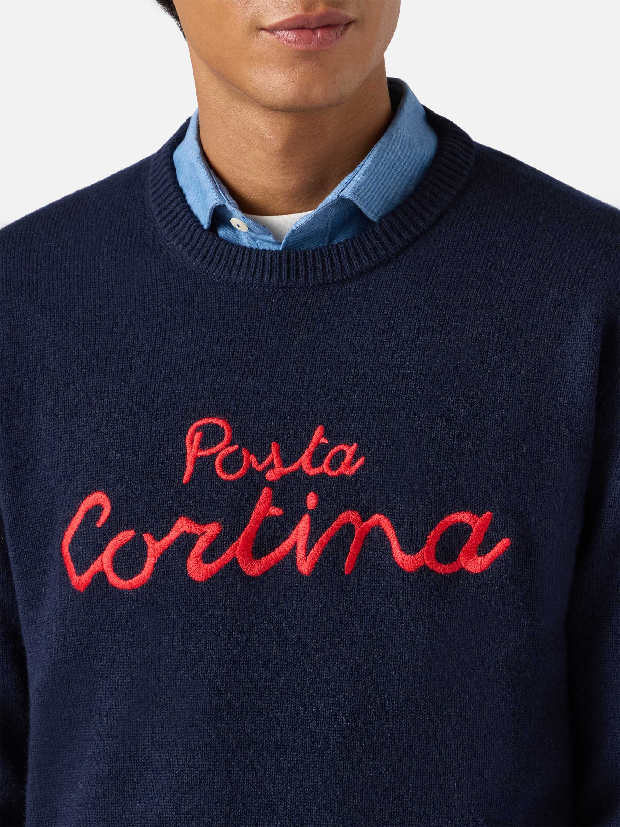 Maglione Heron in misto cashmere con ricamo Poste Cortina - Image 2