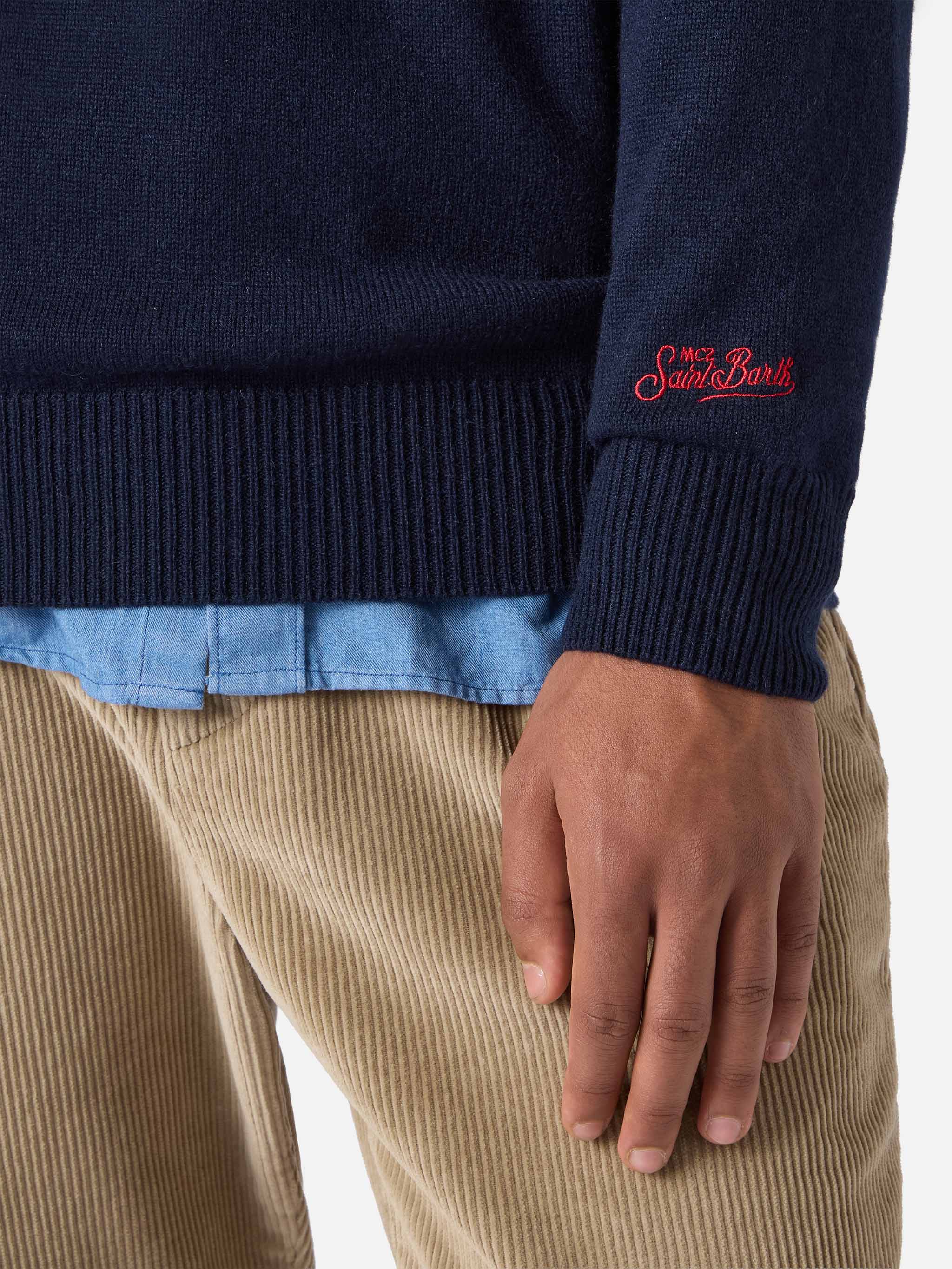 Maglione Heron in misto cashmere con ricamo Poste Cortina - Image 4
