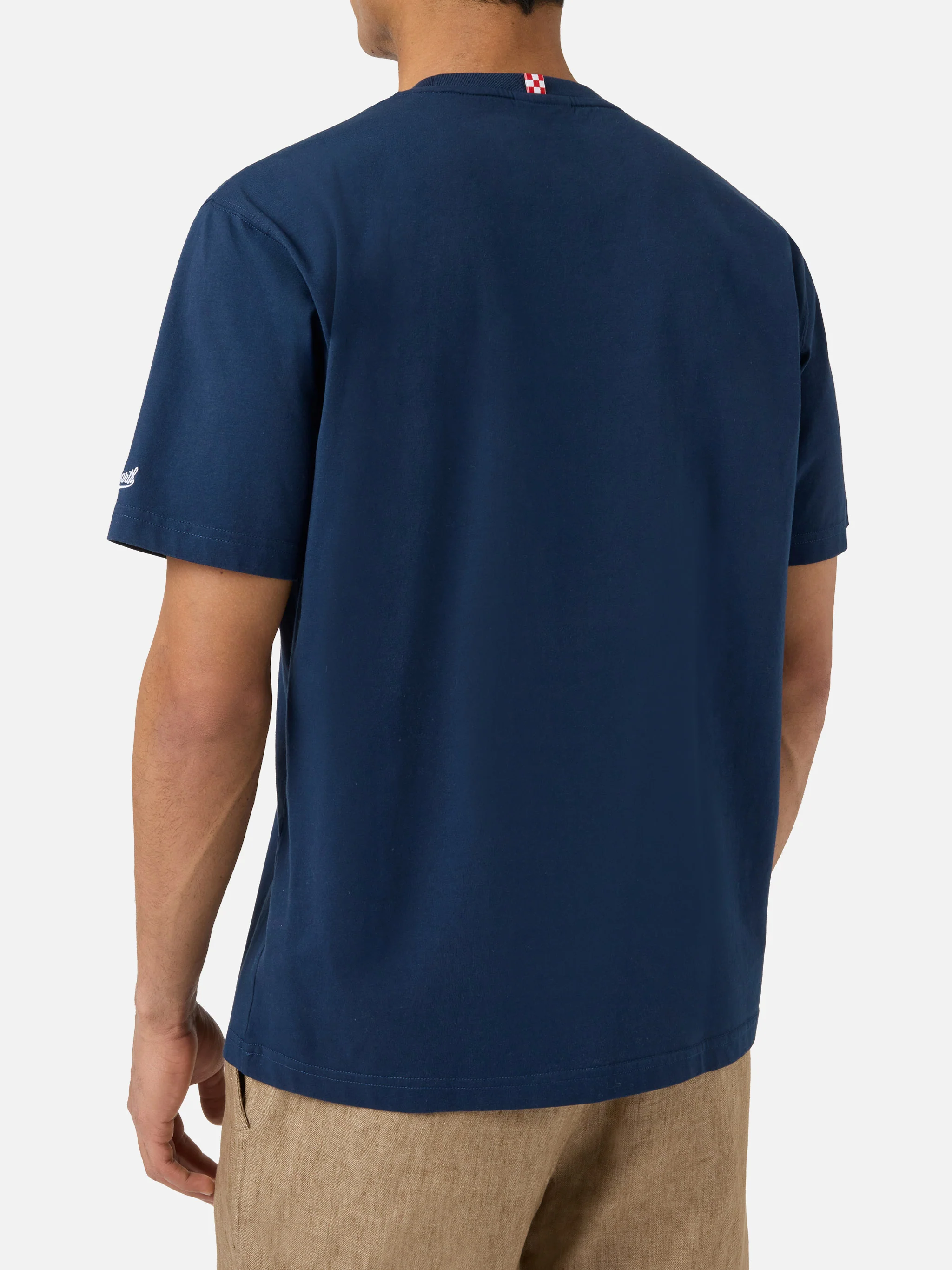 T-shirt Austin blu con ricamo I Found My Gin In Portofino | Special Edition - Image 4