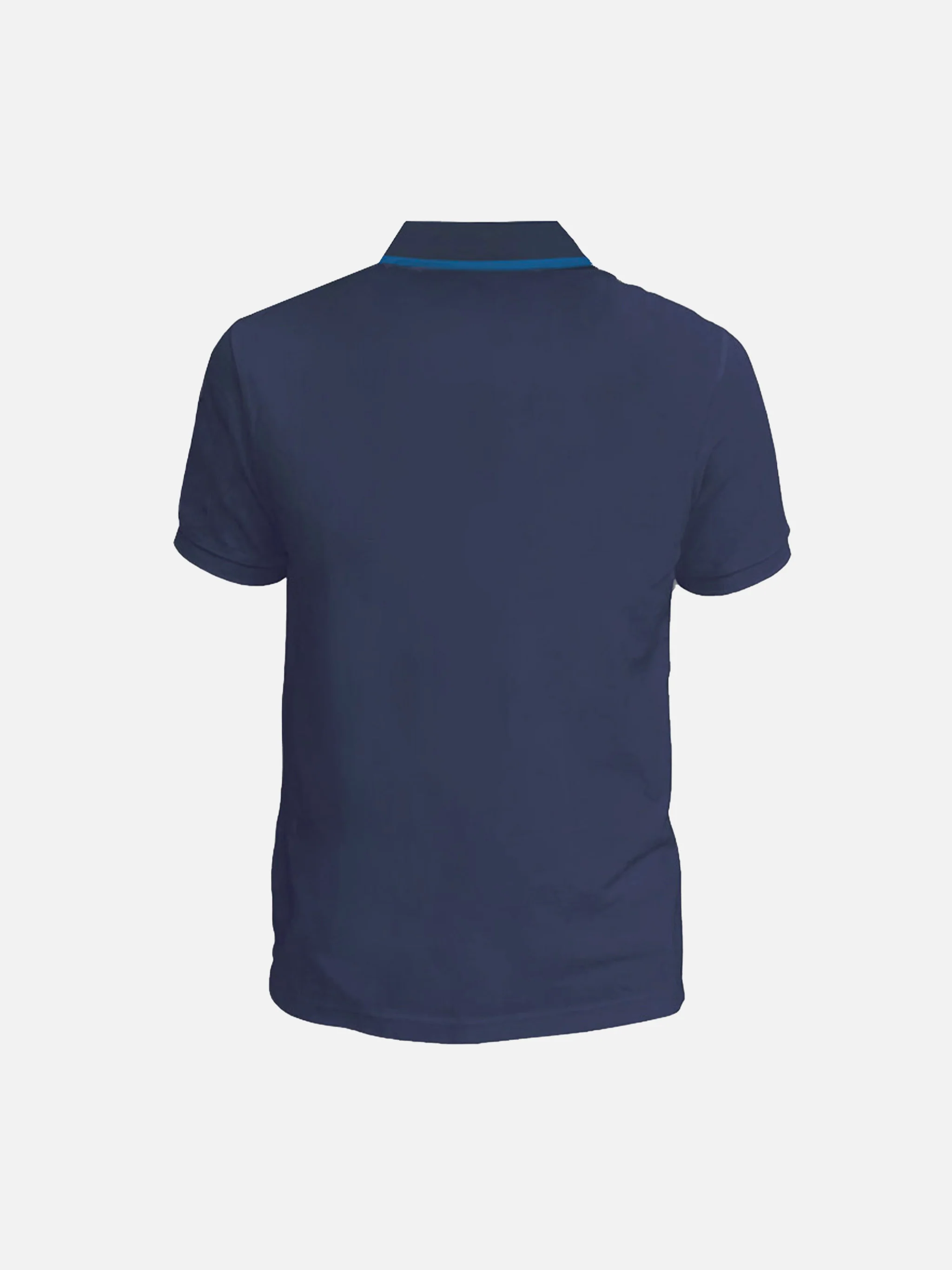 Polo da bambino in piquet di cotone blu - Image 2
