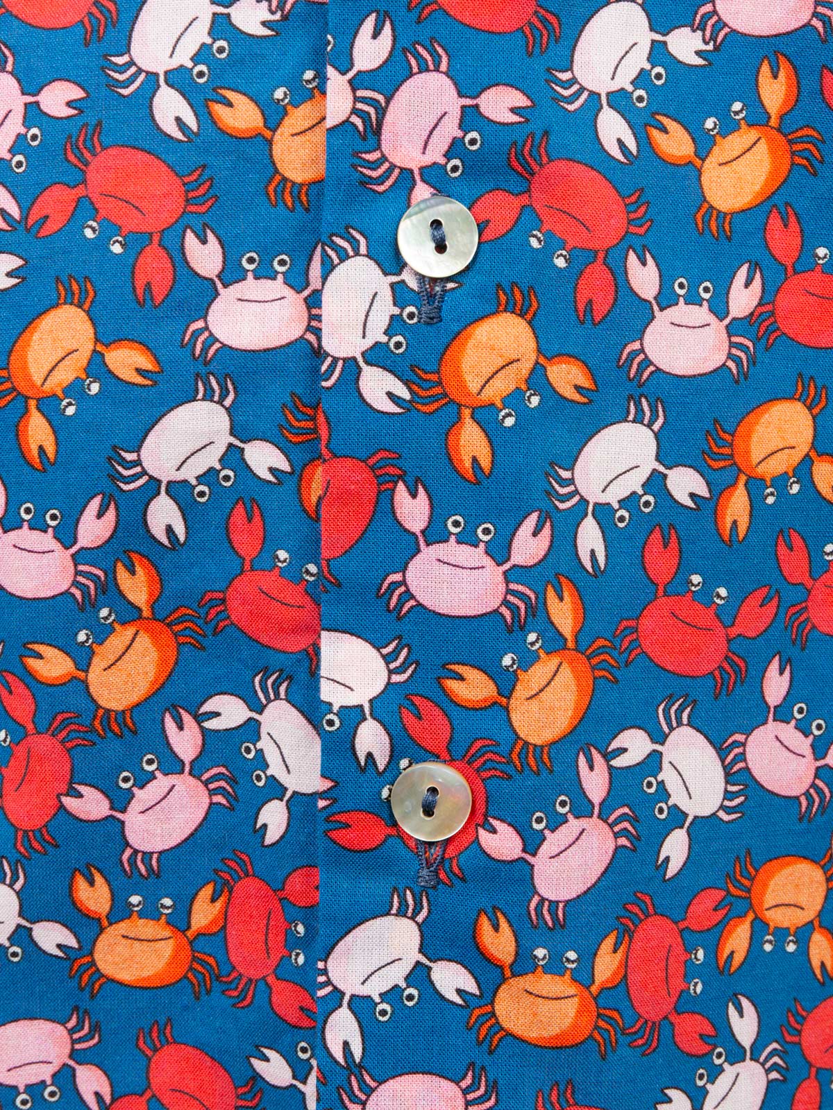 Camicia in mussola di cotone Blue da bambino Sharouk con stampa granchio - Image 3