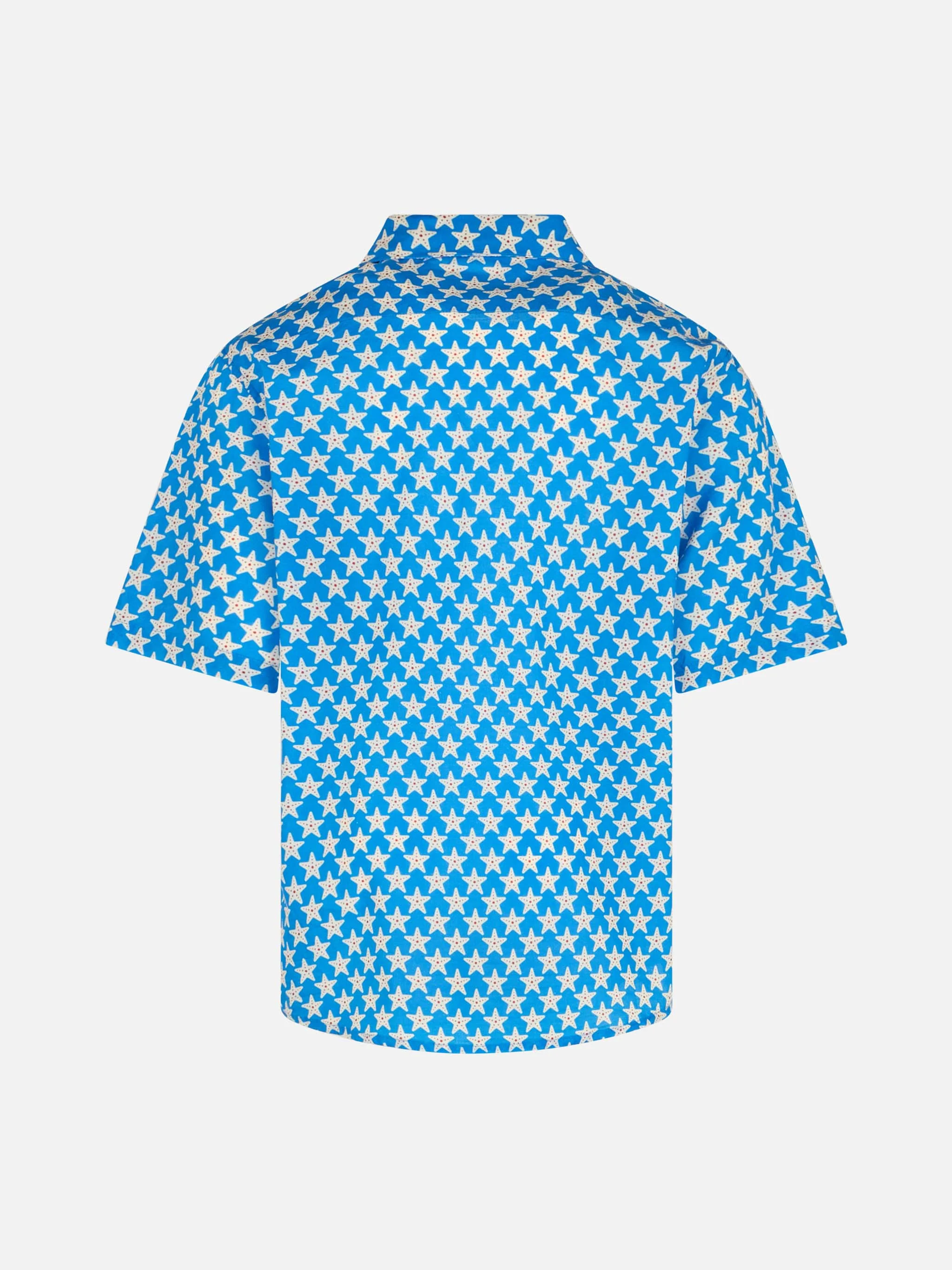 Camicia in mussola di cotone Blue Boy Sharouk con stampa di stelle marine - Image 2