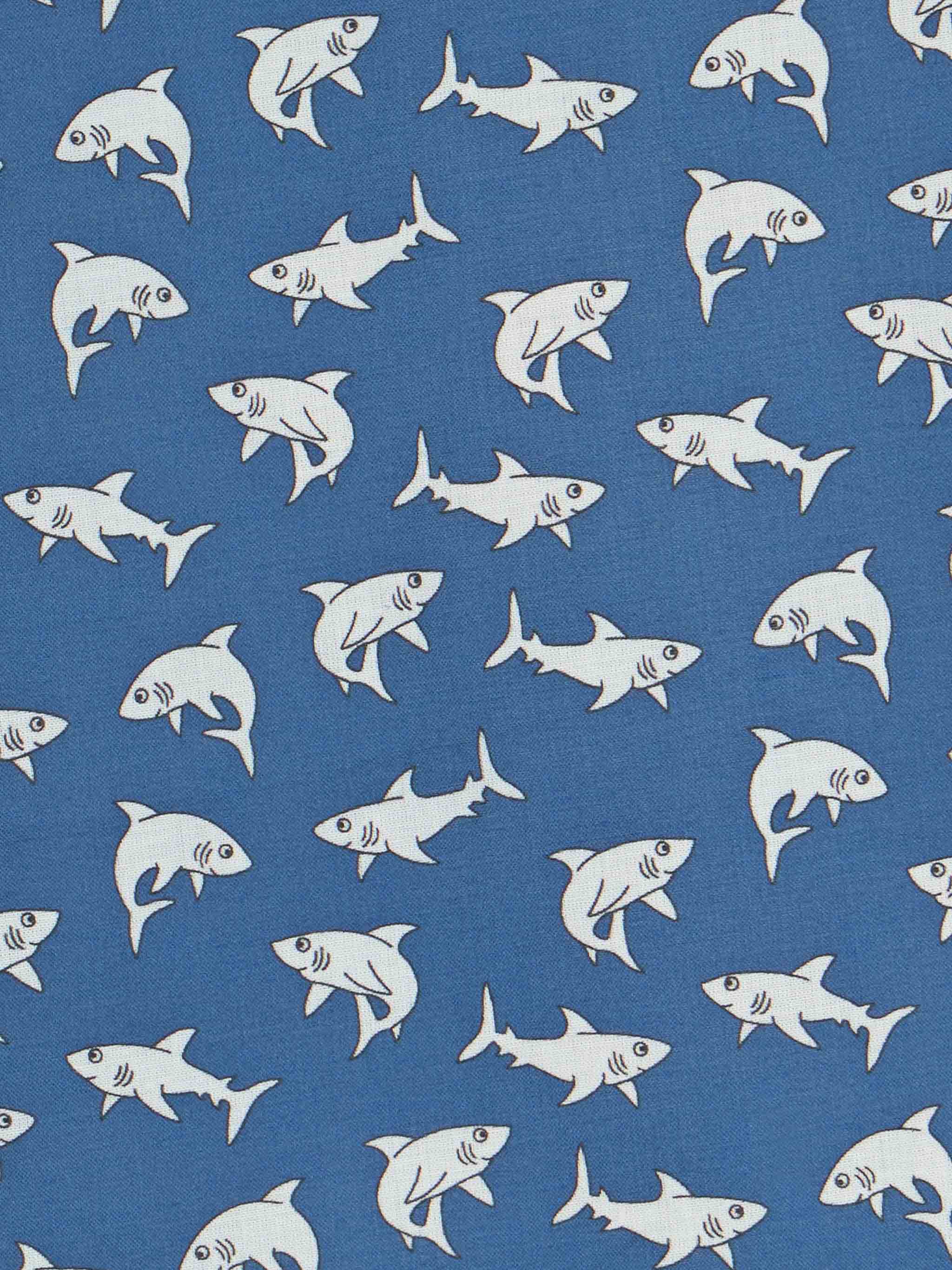 Camicia in mussola di cotone Blue Boy Sharouk con stampa squalo - Image 3