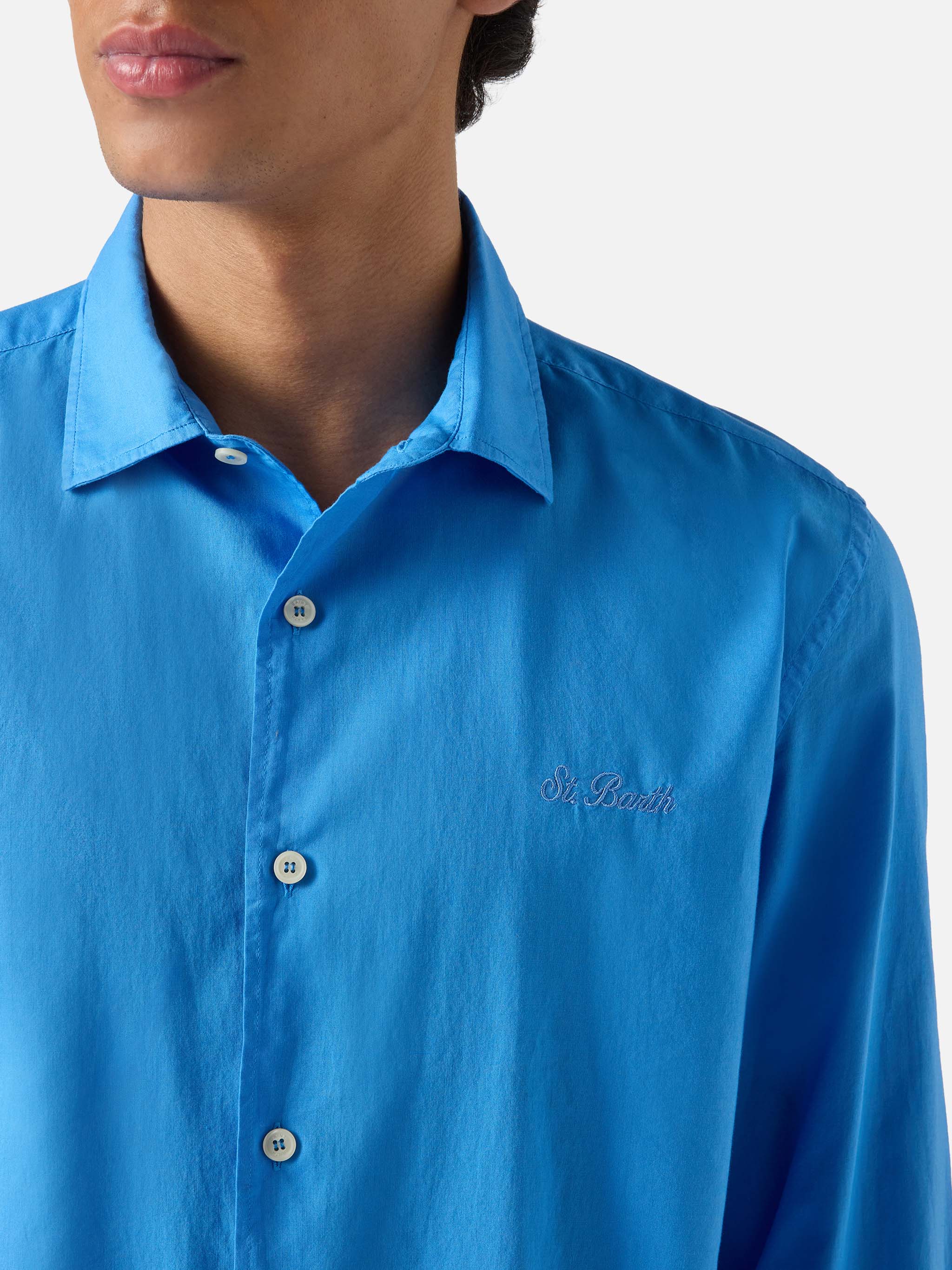 Camicia Chemise Ice in voile di cotone blu - Image 2