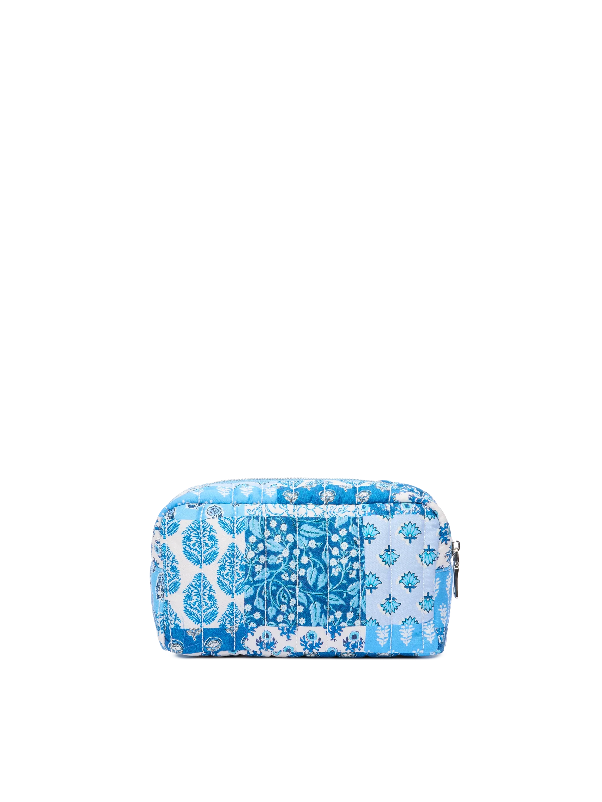 Soft Pouch trapuntata con fiori blu - Image 3