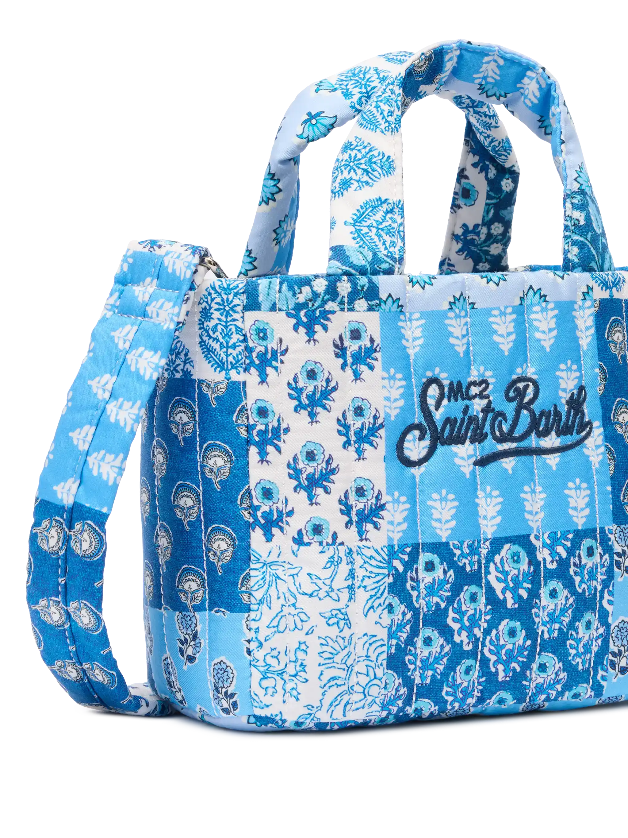 Soft Tote Mini Bag trapuntata con stampa a fiori - Image 3