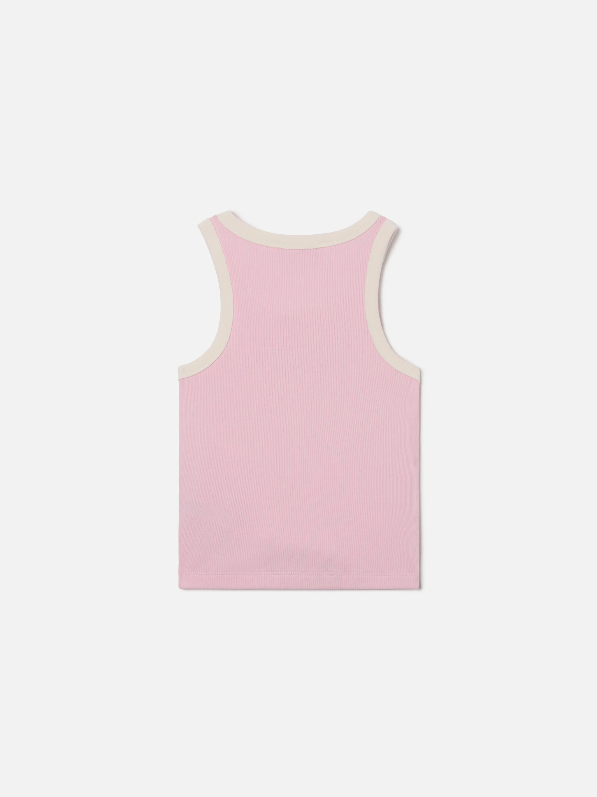Top Blue Jr rosa con logo ricamato e profili panna - Image 3
