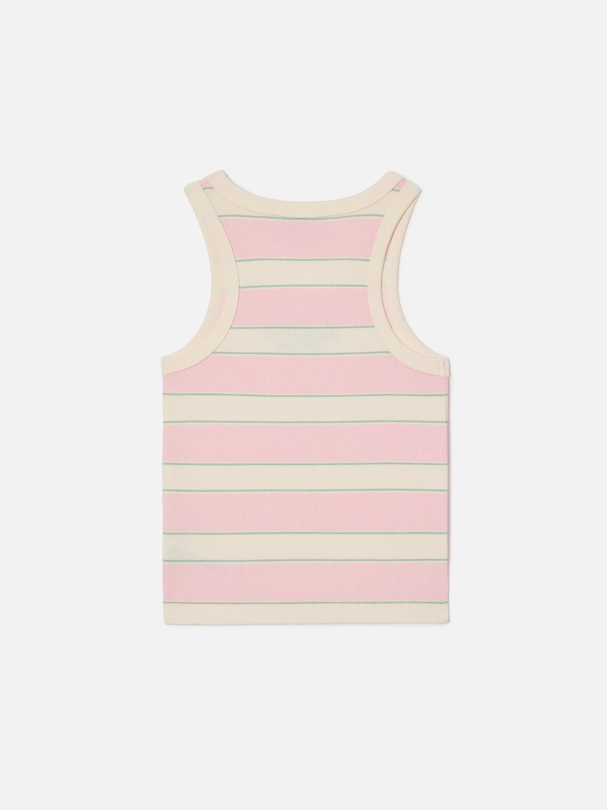 Top Blue Jr a righe rosa, bianche e verdi con logo ricamato - Image 2