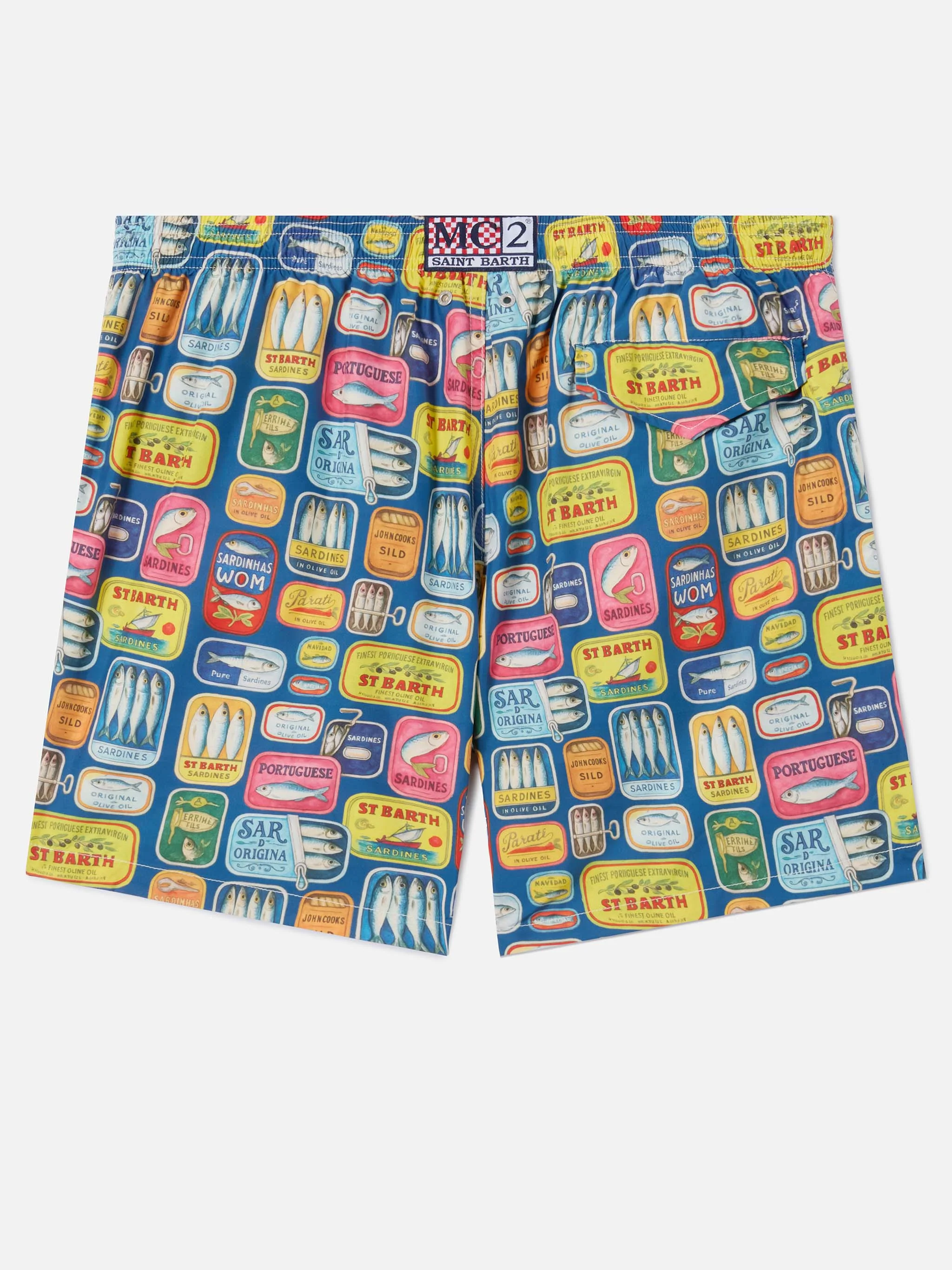 Costume mare Lighting blu con stampa lattine di sardine all-over - Image 2