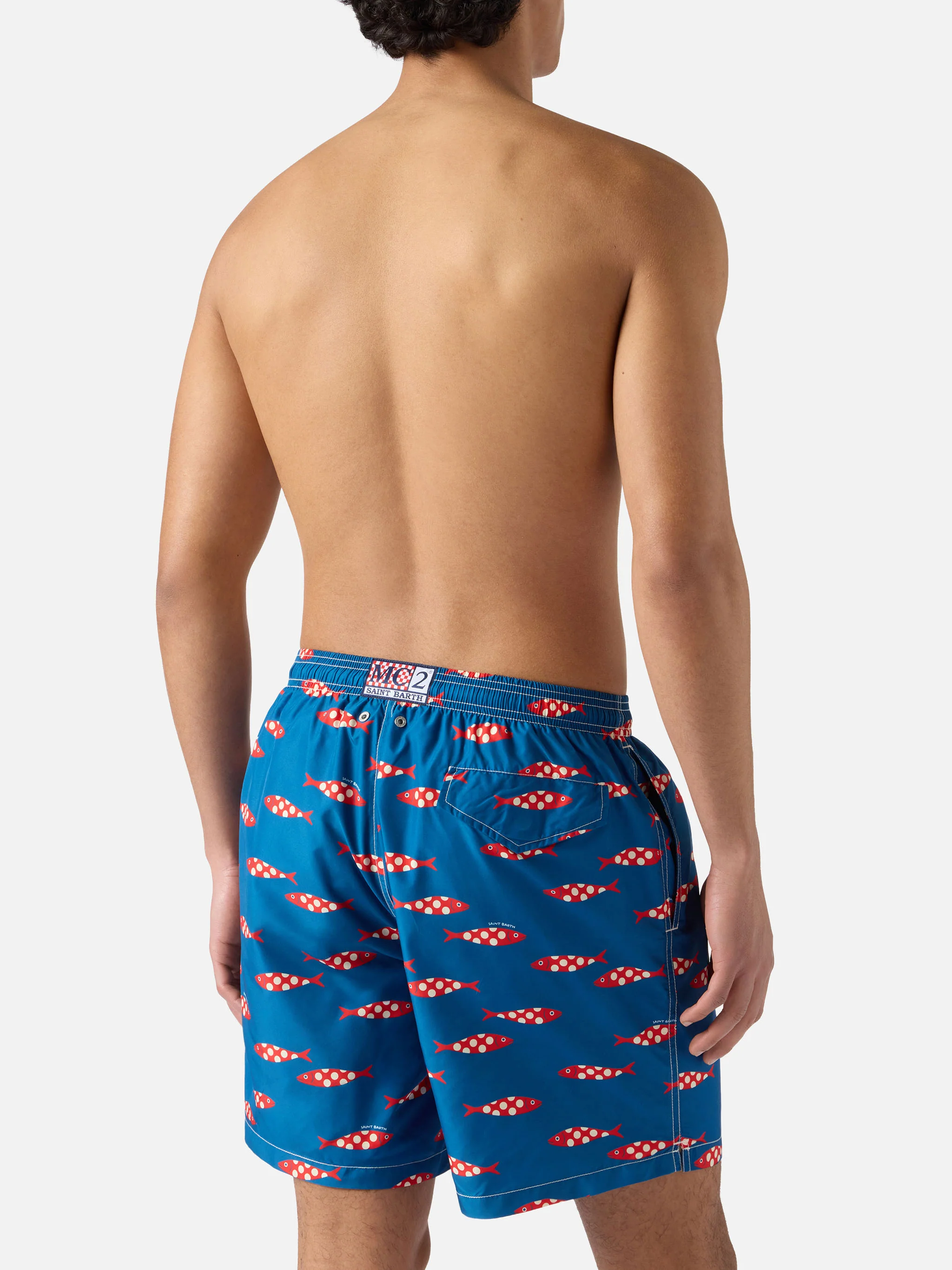 Costume mare Lighting blu con stampa sardine all-over - Image 5