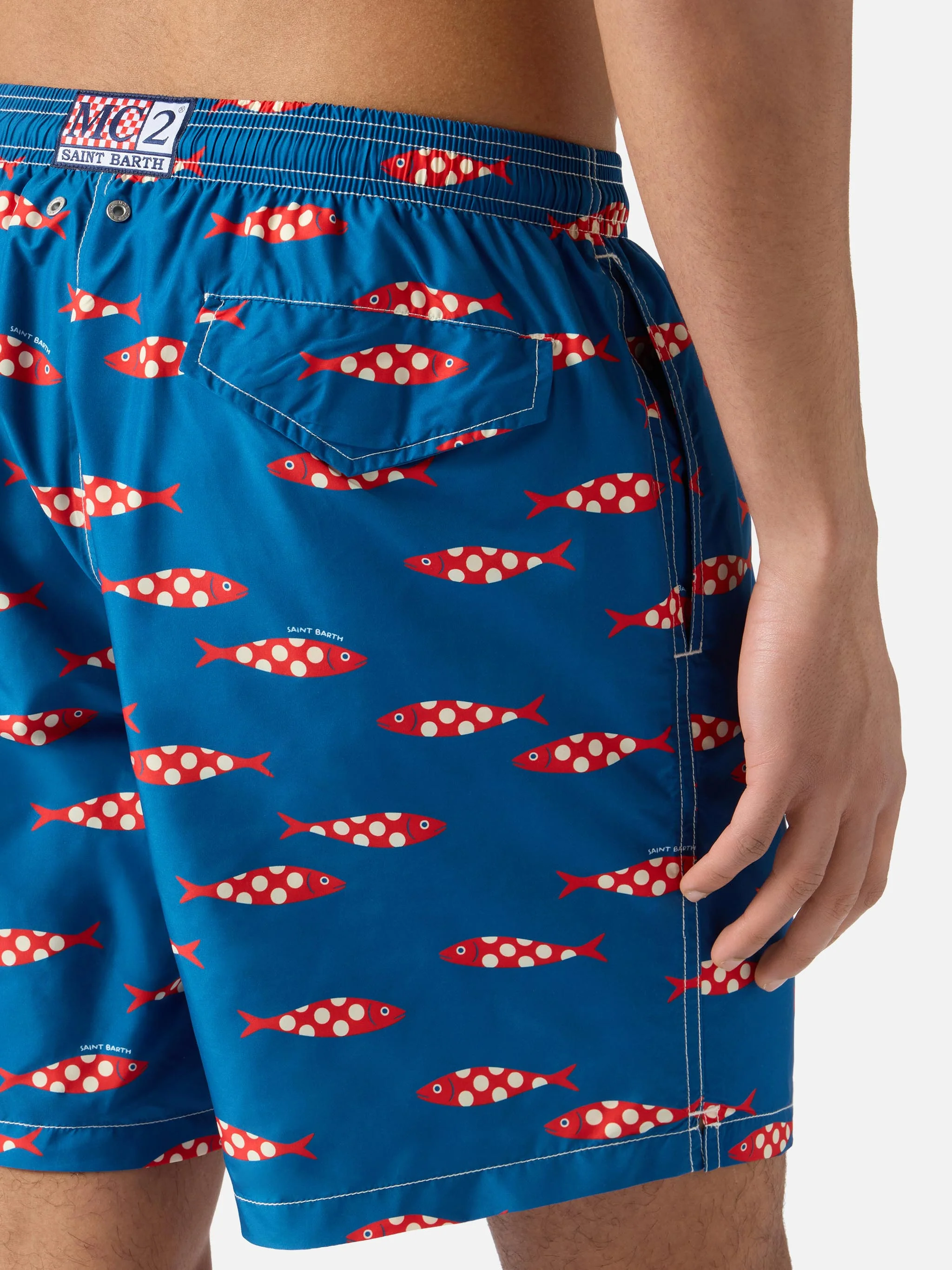 Costume mare Lighting blu con stampa sardine all-over - Image 6