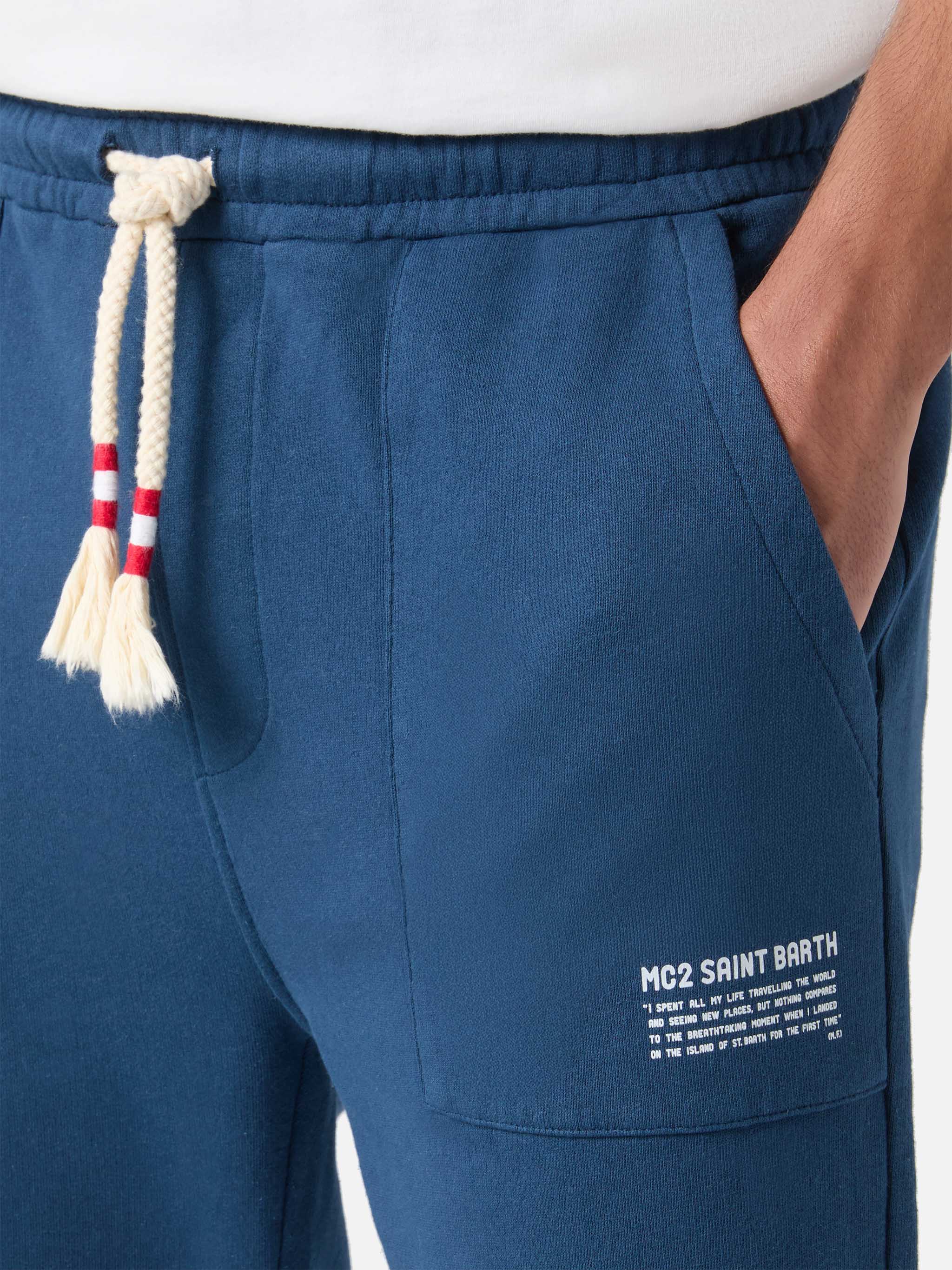 Pantaloni sportivi blu mélange Bolt - Image 2