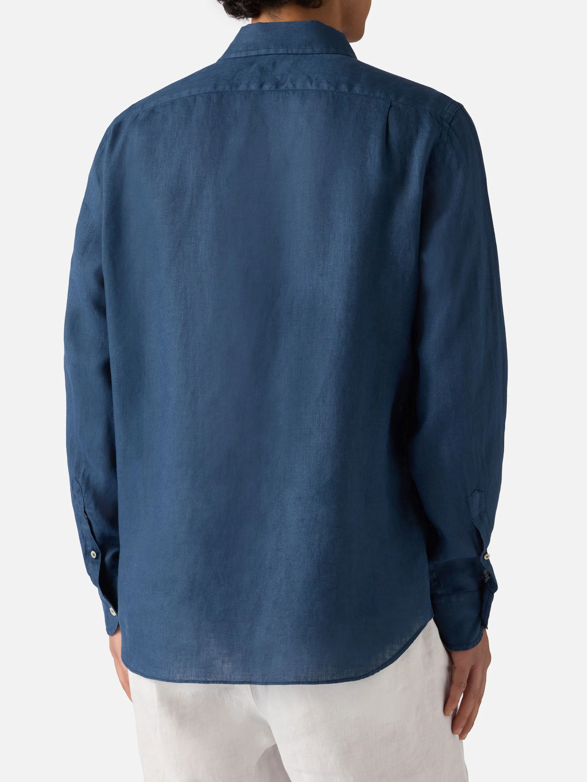 Camicia Raphael in puro lino blu navy - Image 3