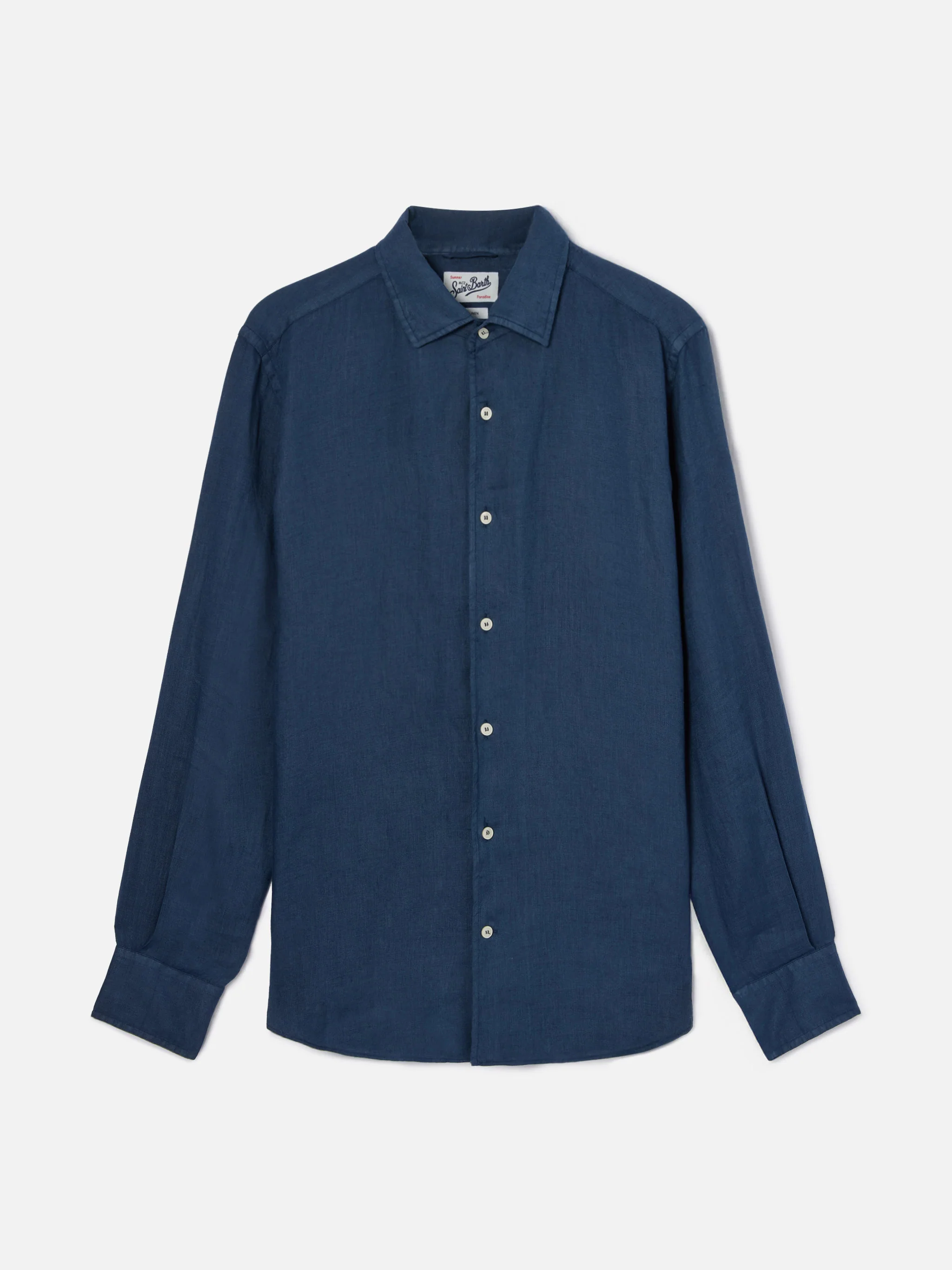 Camicia Raphael in puro lino blu navy - Image 4