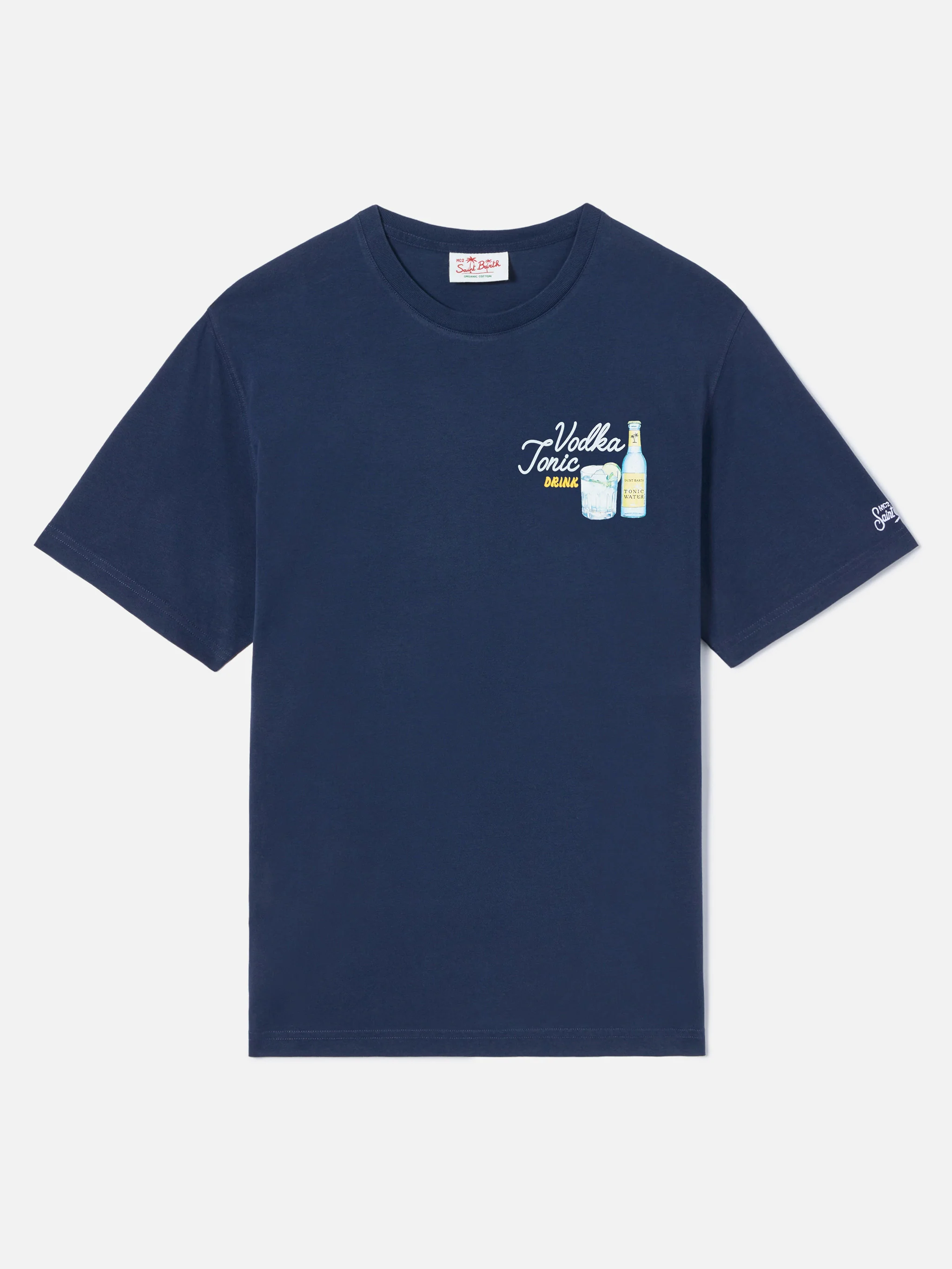 T-shirt Portland blu con illustrazione Vodka Tonic Drink - Image 5