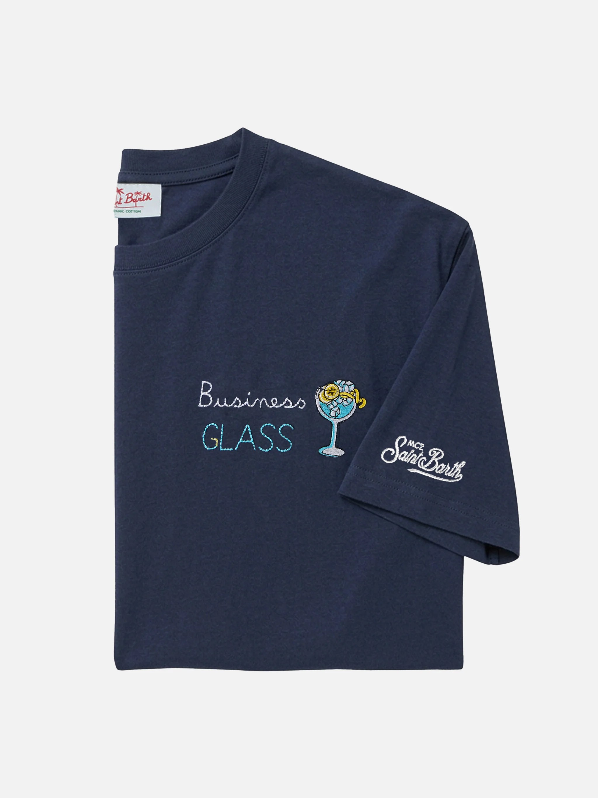 T-shirt Portofino blu con ricamo Business Glass - Image 6