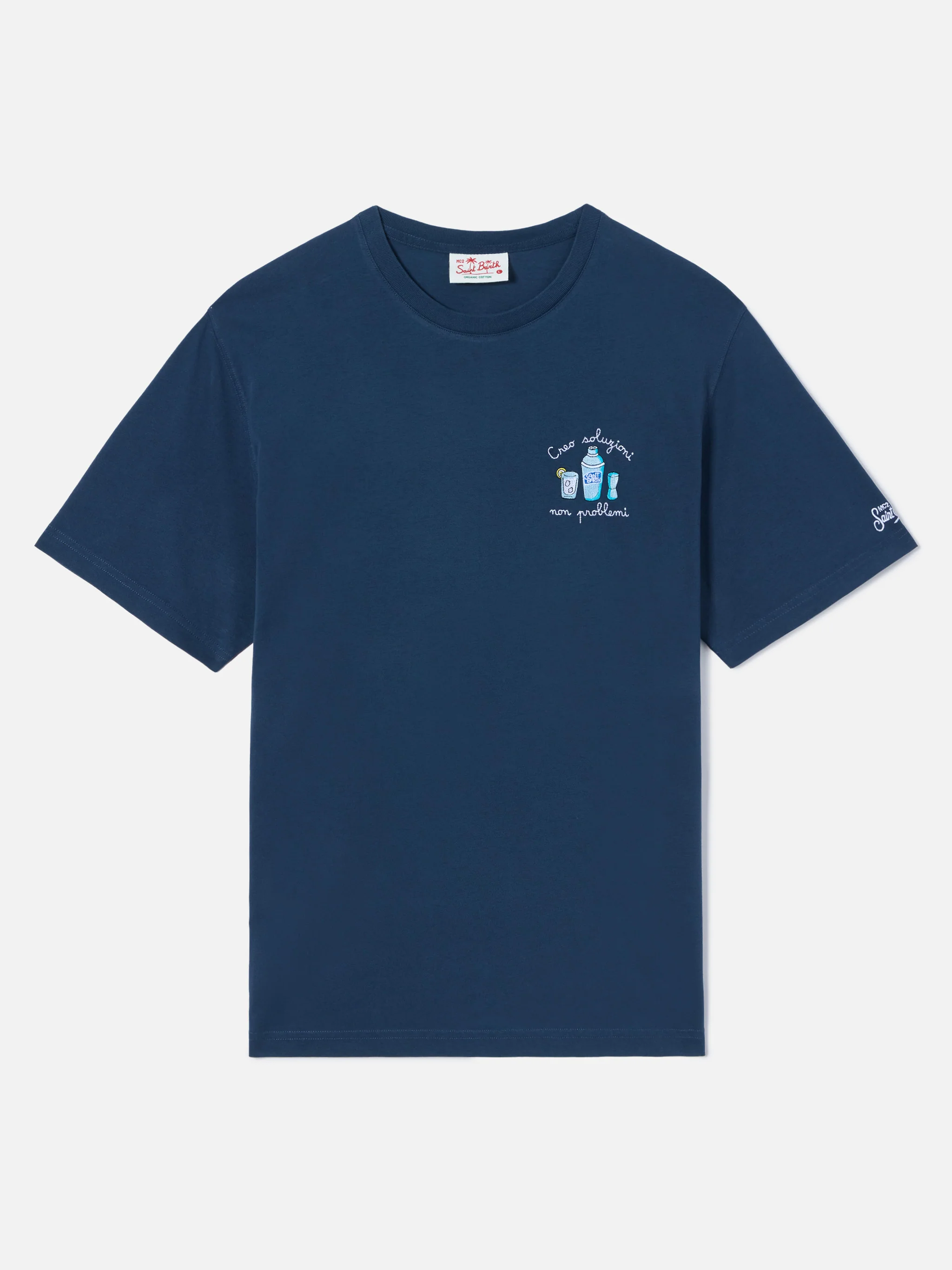 T-shirt Portofino blu con ricamo Creo Soluzioni Non Problemi - Image 5