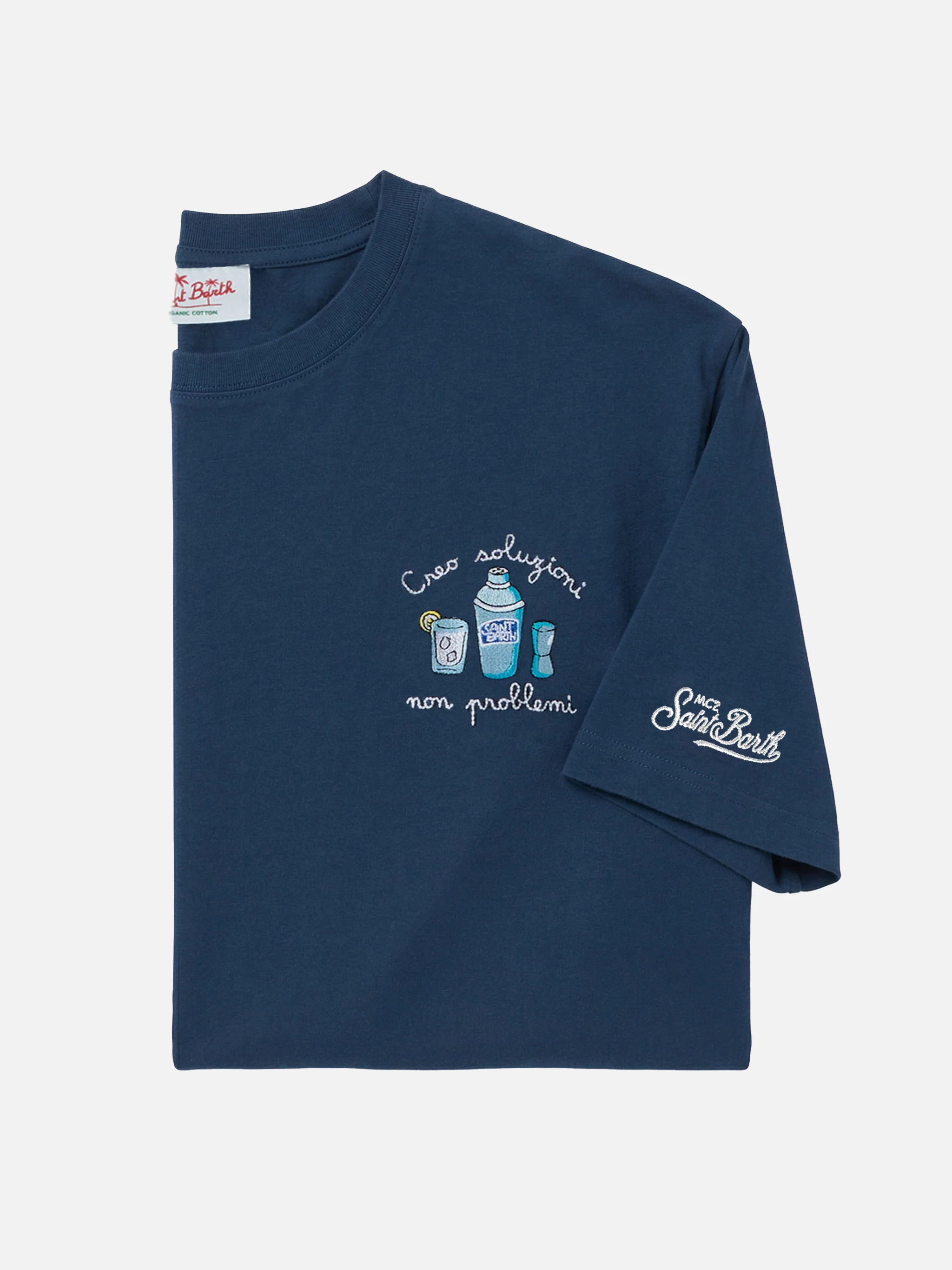 T-shirt Portofino blu con ricamo Creo Soluzioni Non Problemi - Image 6