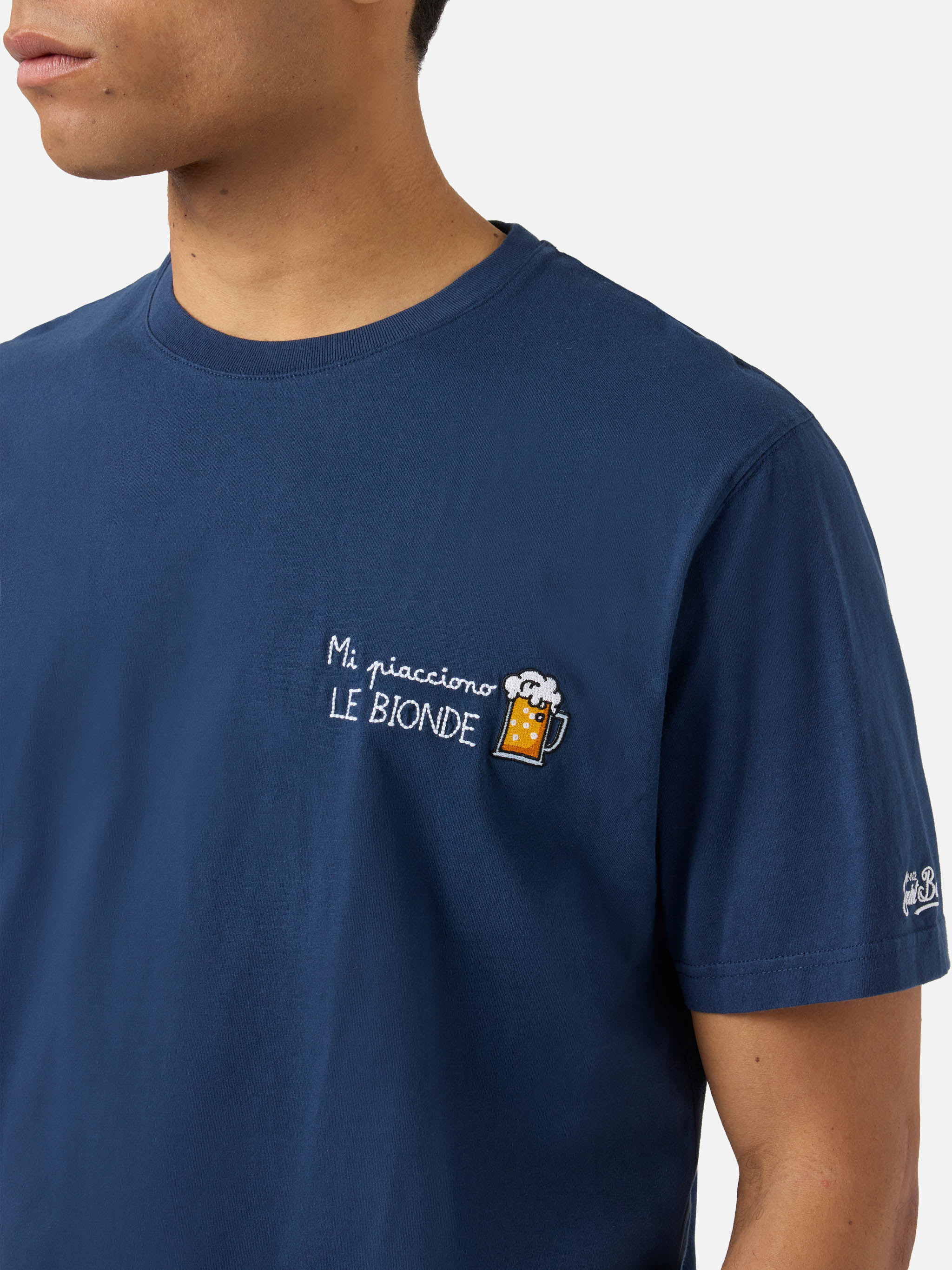 T-shirt Portofino blu con ricamo Mi Piacciono Le Bionde - Image 2