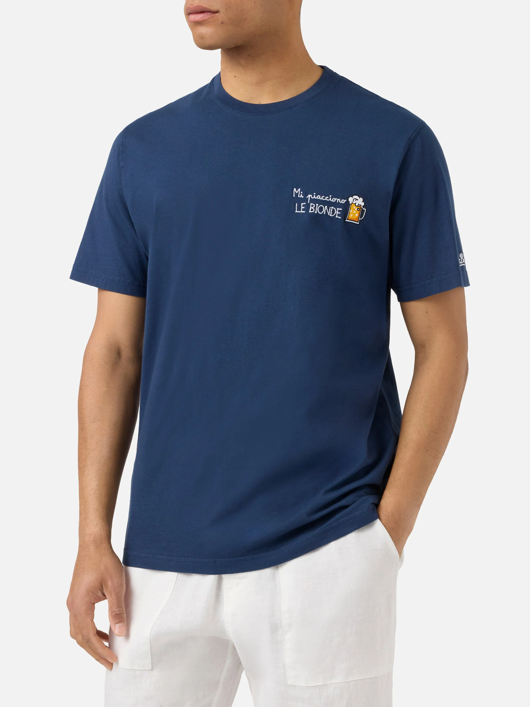 T-shirt Portofino blu con ricamo Mi Piacciono Le Bionde - Image 3