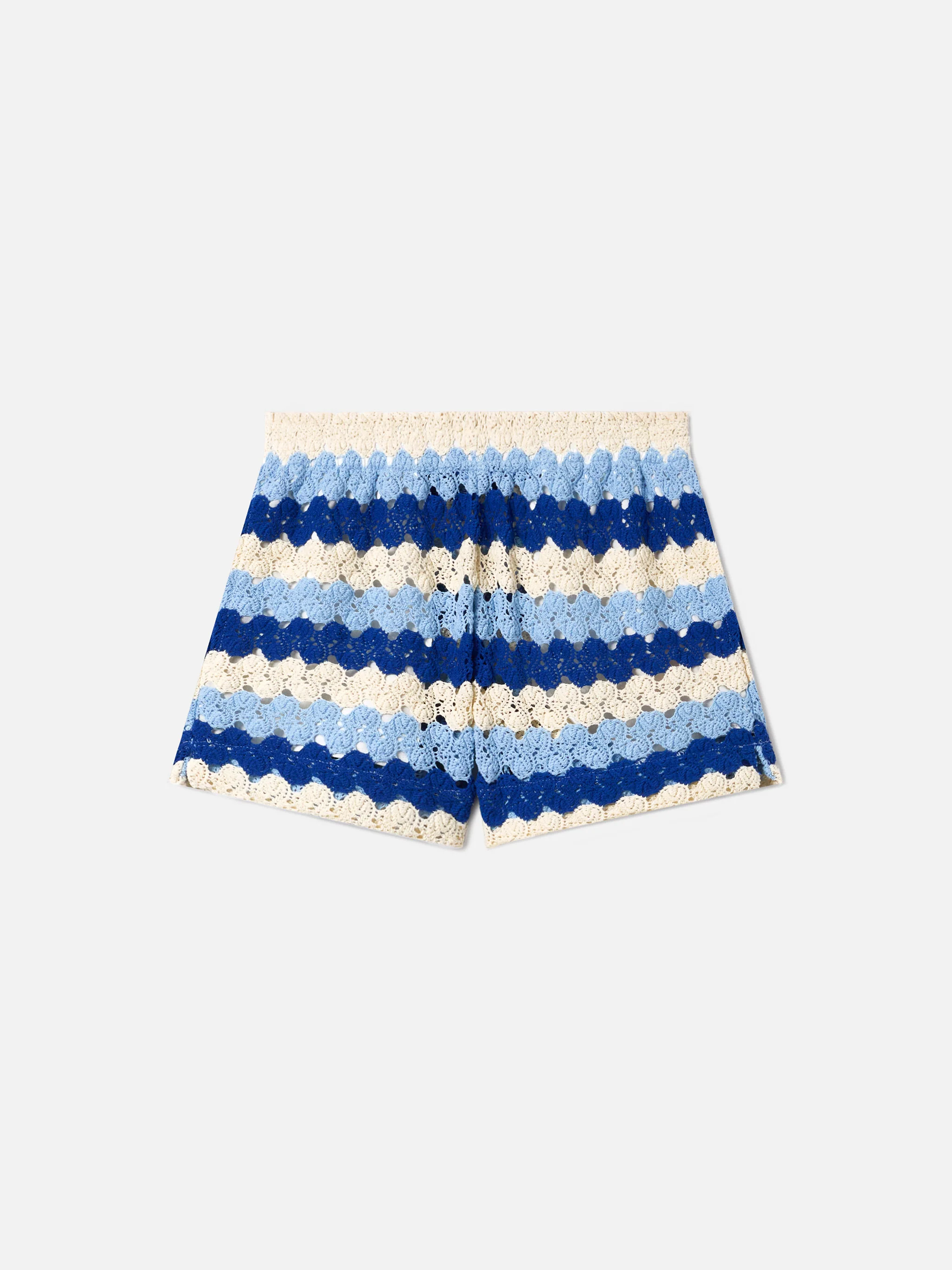 Shorts Meave in crochet a righe blu  - Image 5