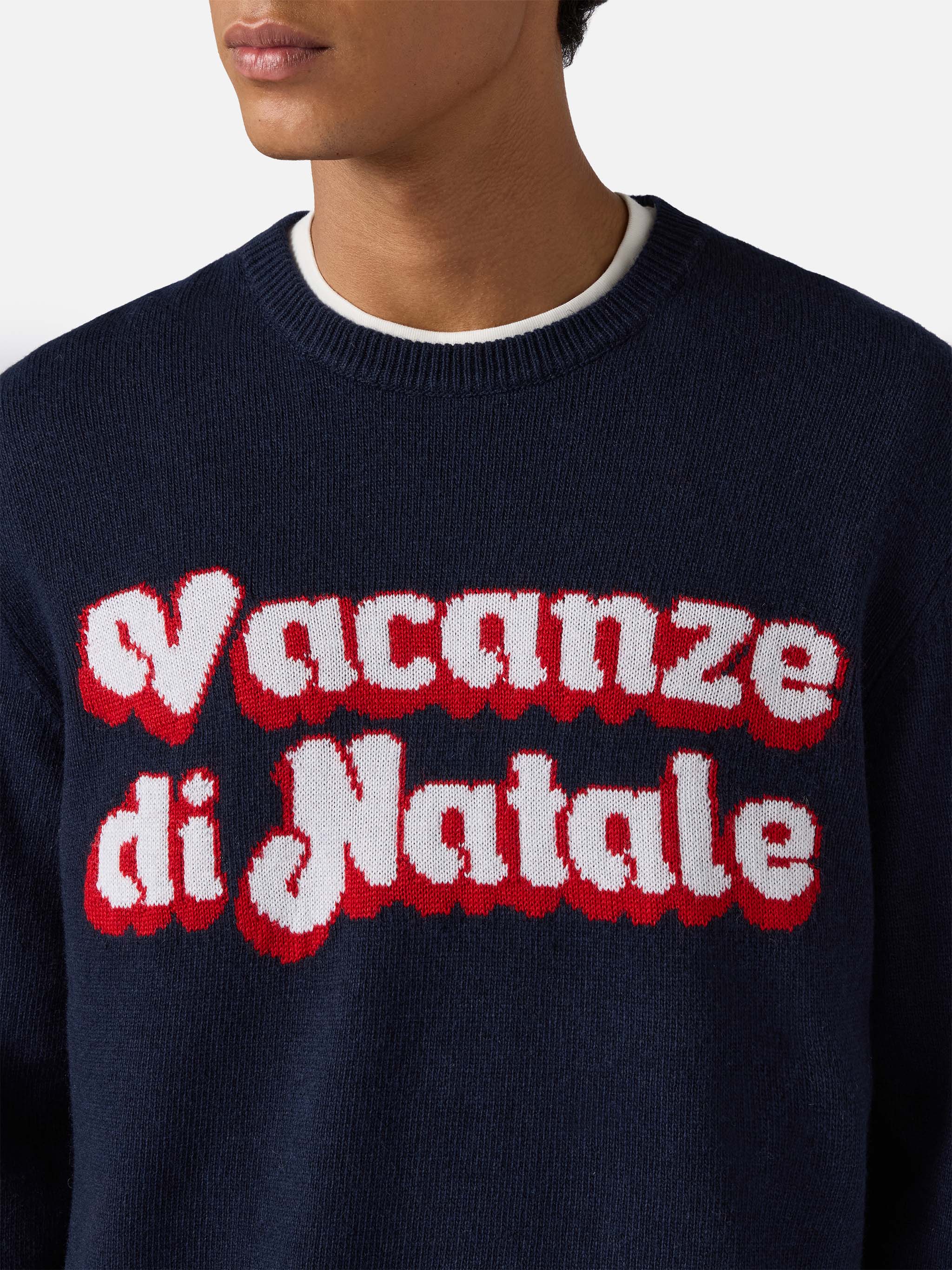 Girocollo blu Heron con jacquard Vacanze di Natale | VACANZE DI NATALE SPECIAL EDITION - Image 2