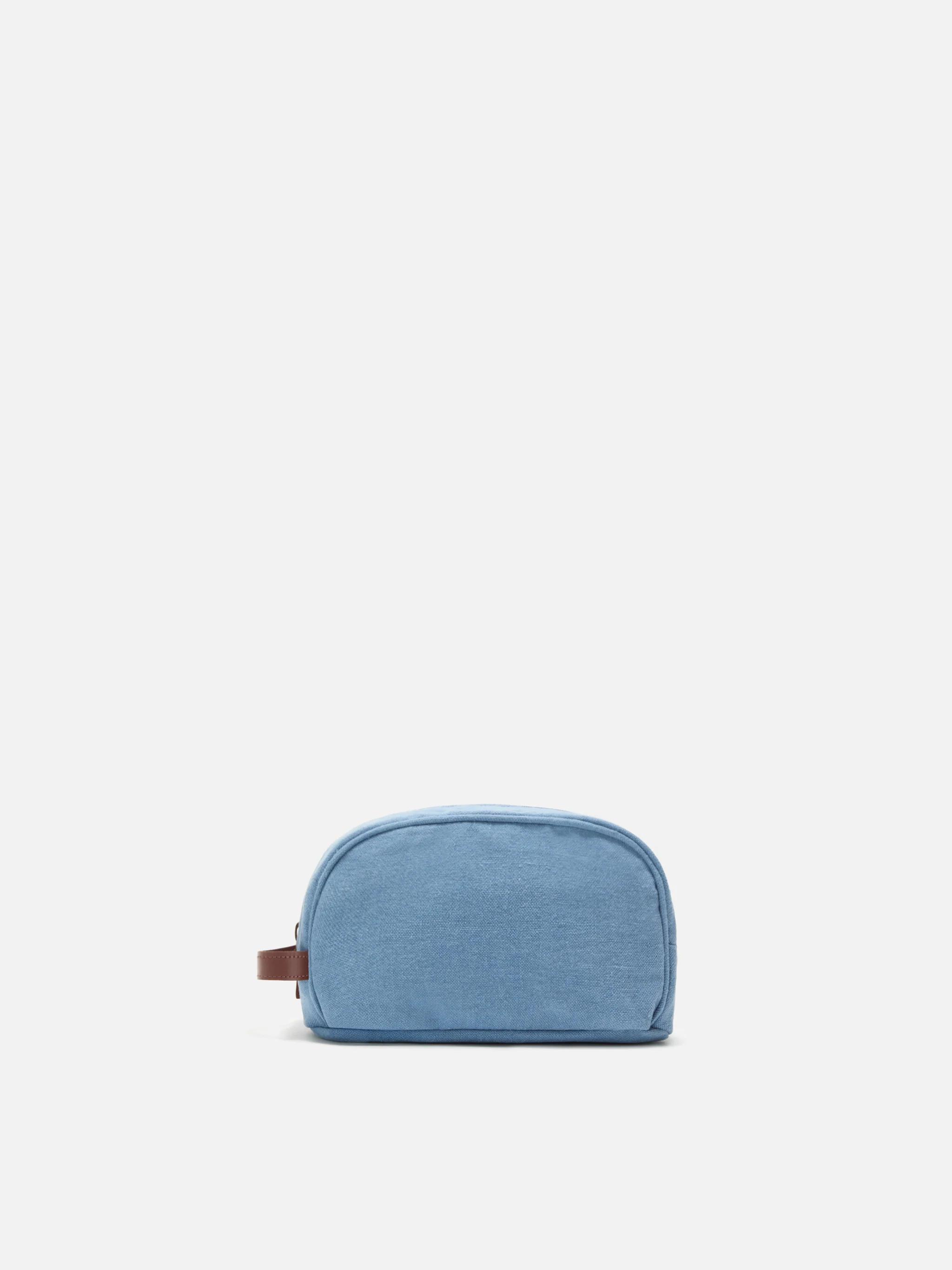 Beauty Bag Westwood in lino blu con logo ricamato - Image 3