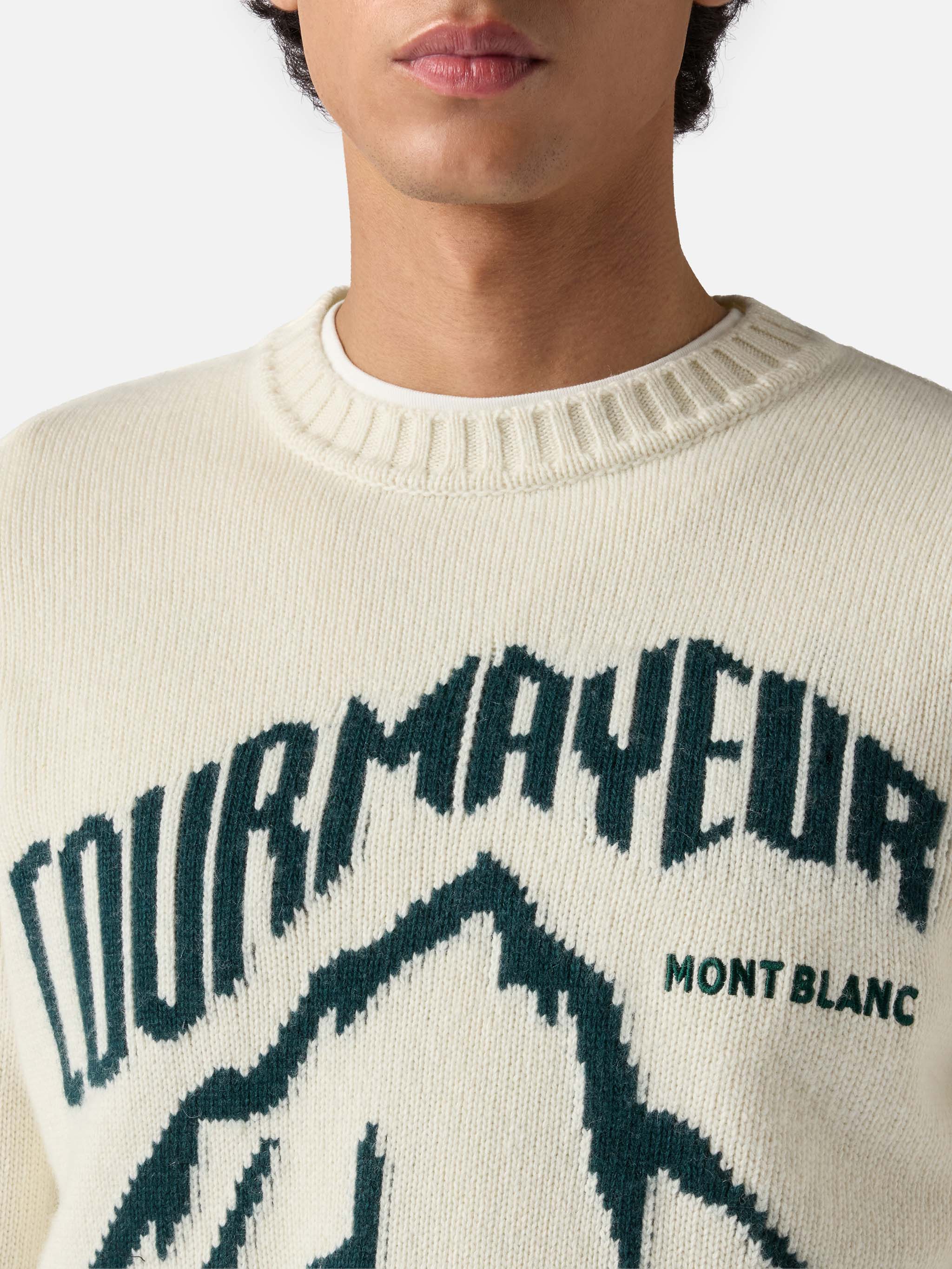 Girocollo Bombardino Light bianco con jacquard Courmayeur | COURMAYEUR SPECIAL EDITION - Image 2