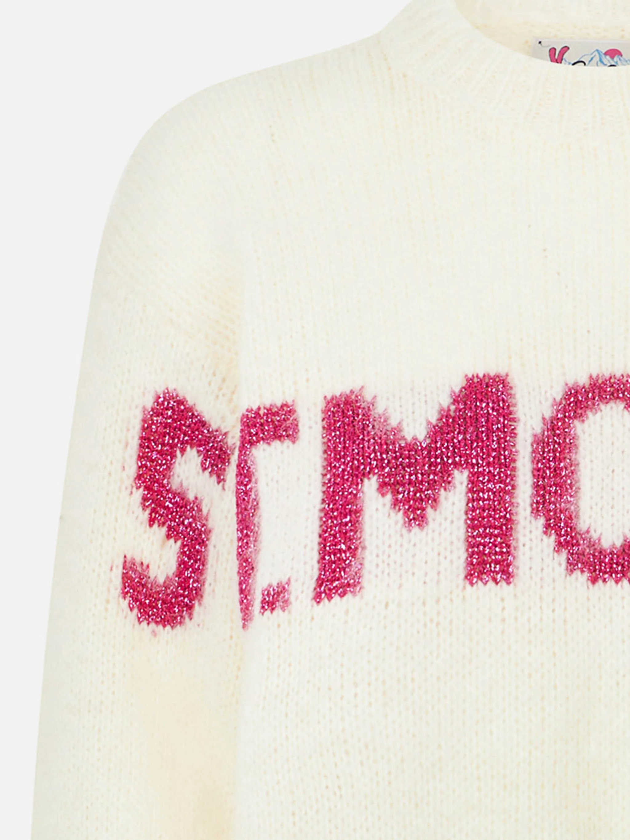 Maglia boxy Danya Jr con jacquard St. Moritz in lurex - Image 2