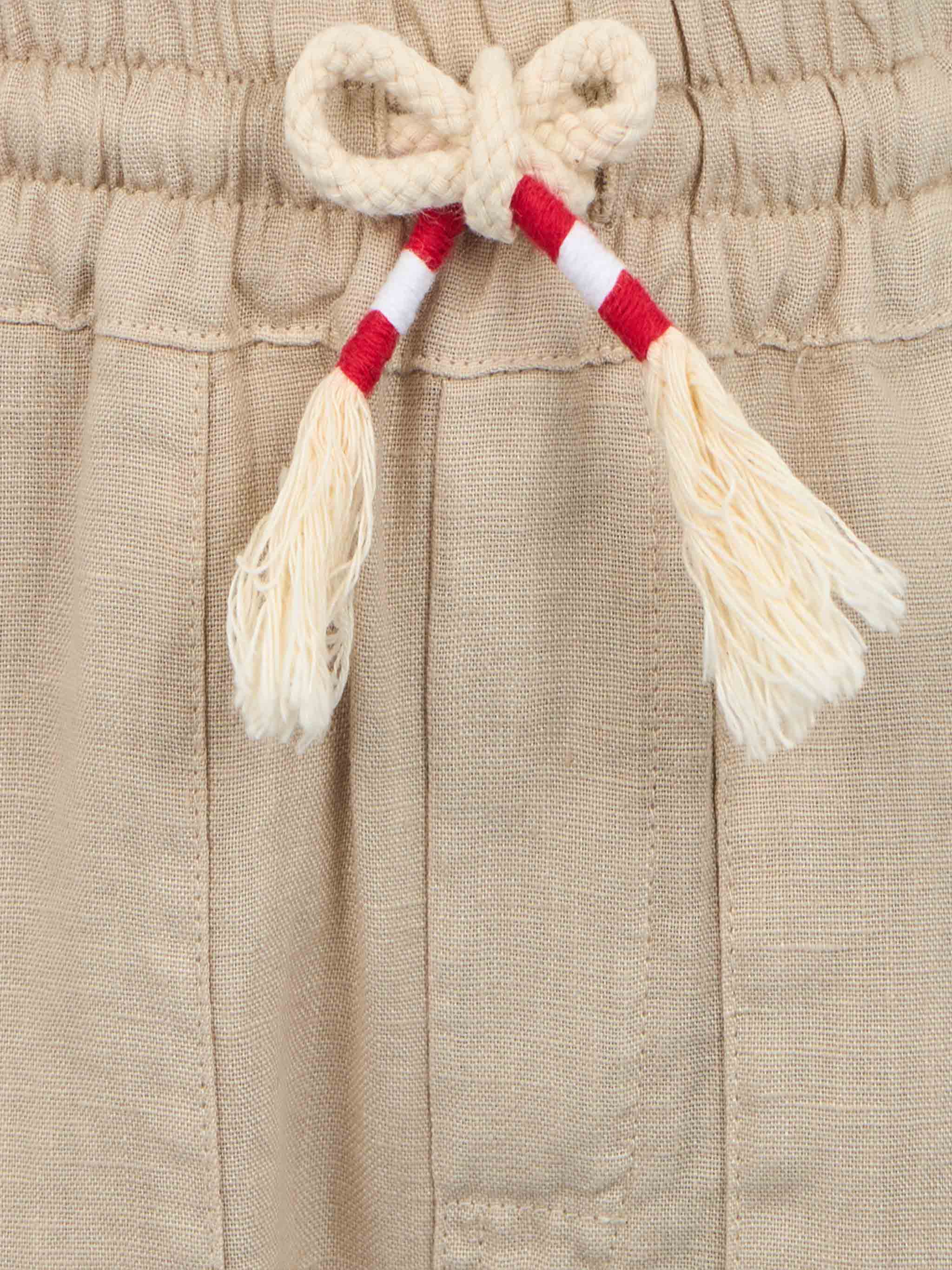 Pantaloni Calais Jr da bambino in lino beige con coulisse - Image 3