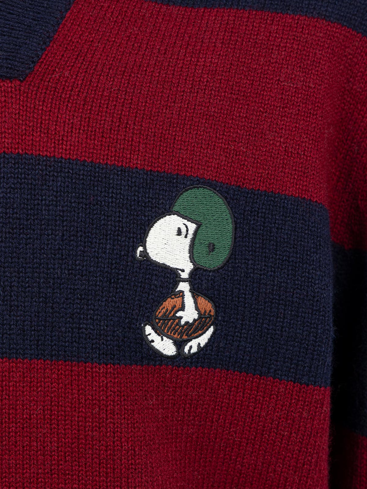 Polo da bambino a righe blu e rosse Covent con stampa Snoopy | EDIZIONE SPECIALE SNOOPY PEANUTS - Image 2