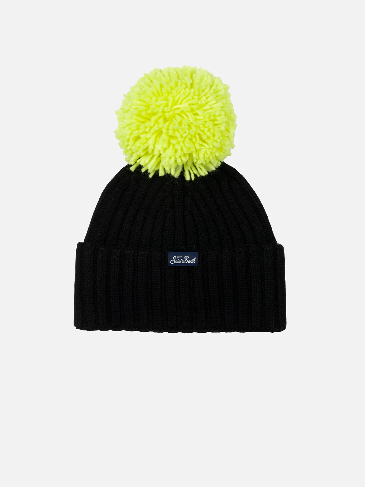 Cappello blu da bambino Wengen con pompon e ricamo Off Piste - Image 2