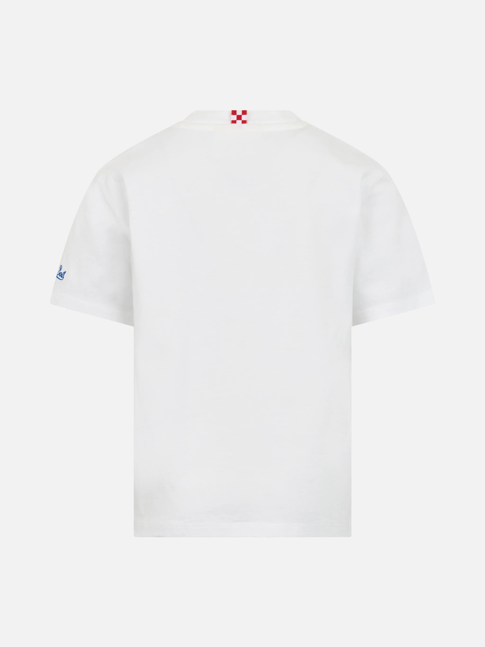 T-shirt da bambino in jersey di cotone Portofino Jr con ricamo Me ne vado dai nonni - Image 3