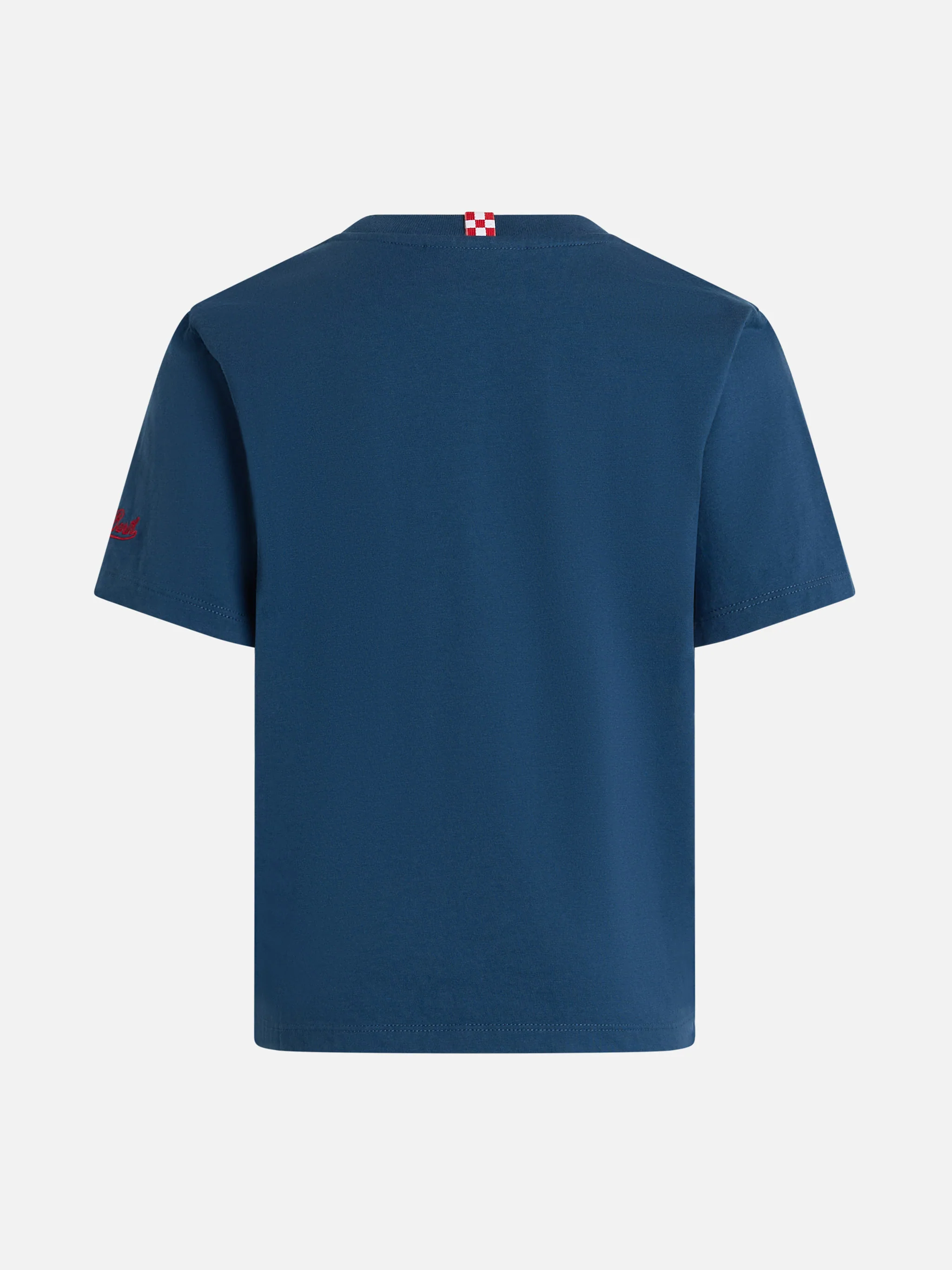 T-shirt da bambino in jersey di cotone Portofino Jr con ricamo Per hobby faccio guai | EDIZIONE SPECIALE INSULTI LUMINOSI - Image 3
