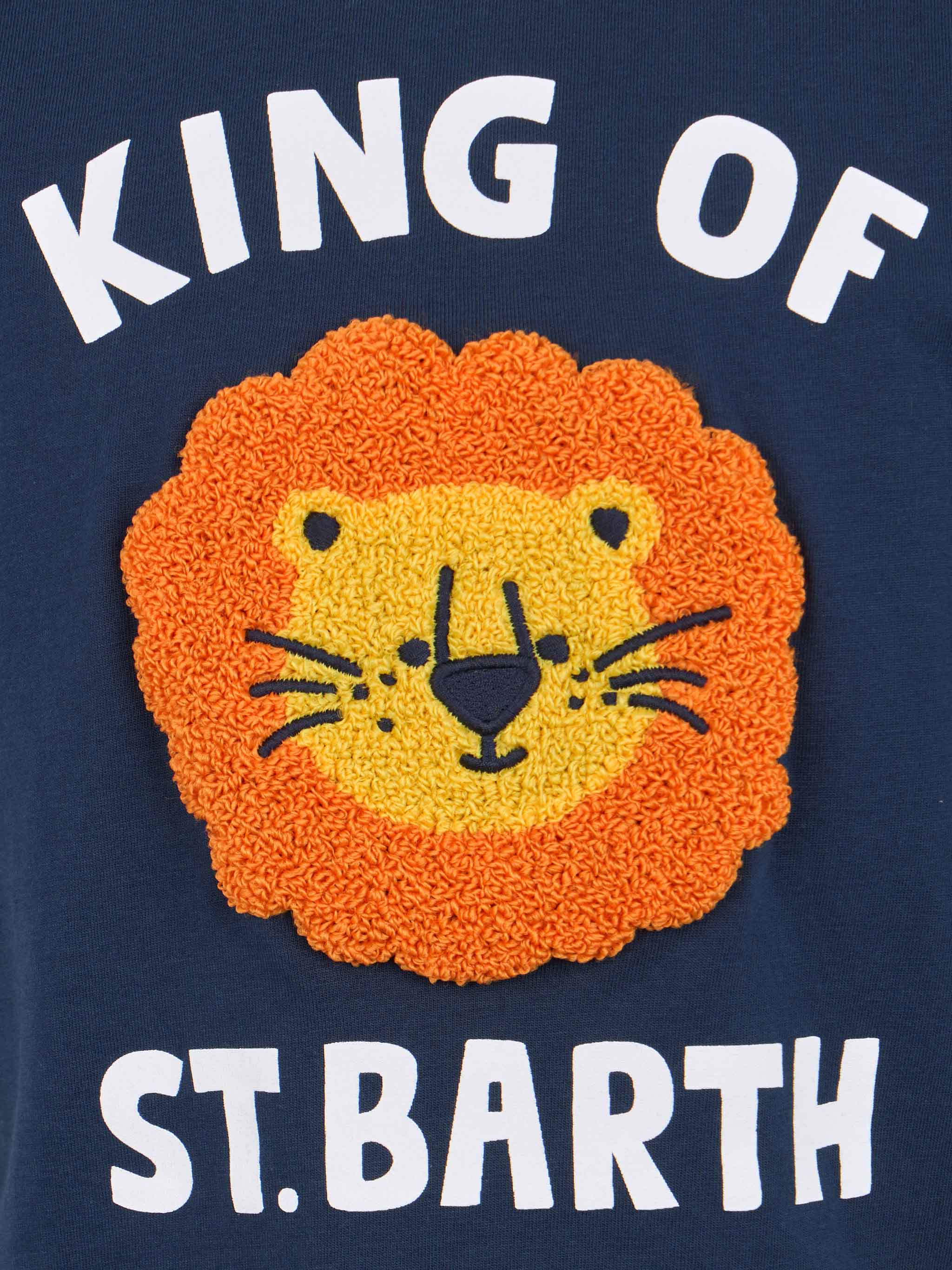 T-shirt da bambino in cotone con patch in spugna King of St. Barth - Image 2