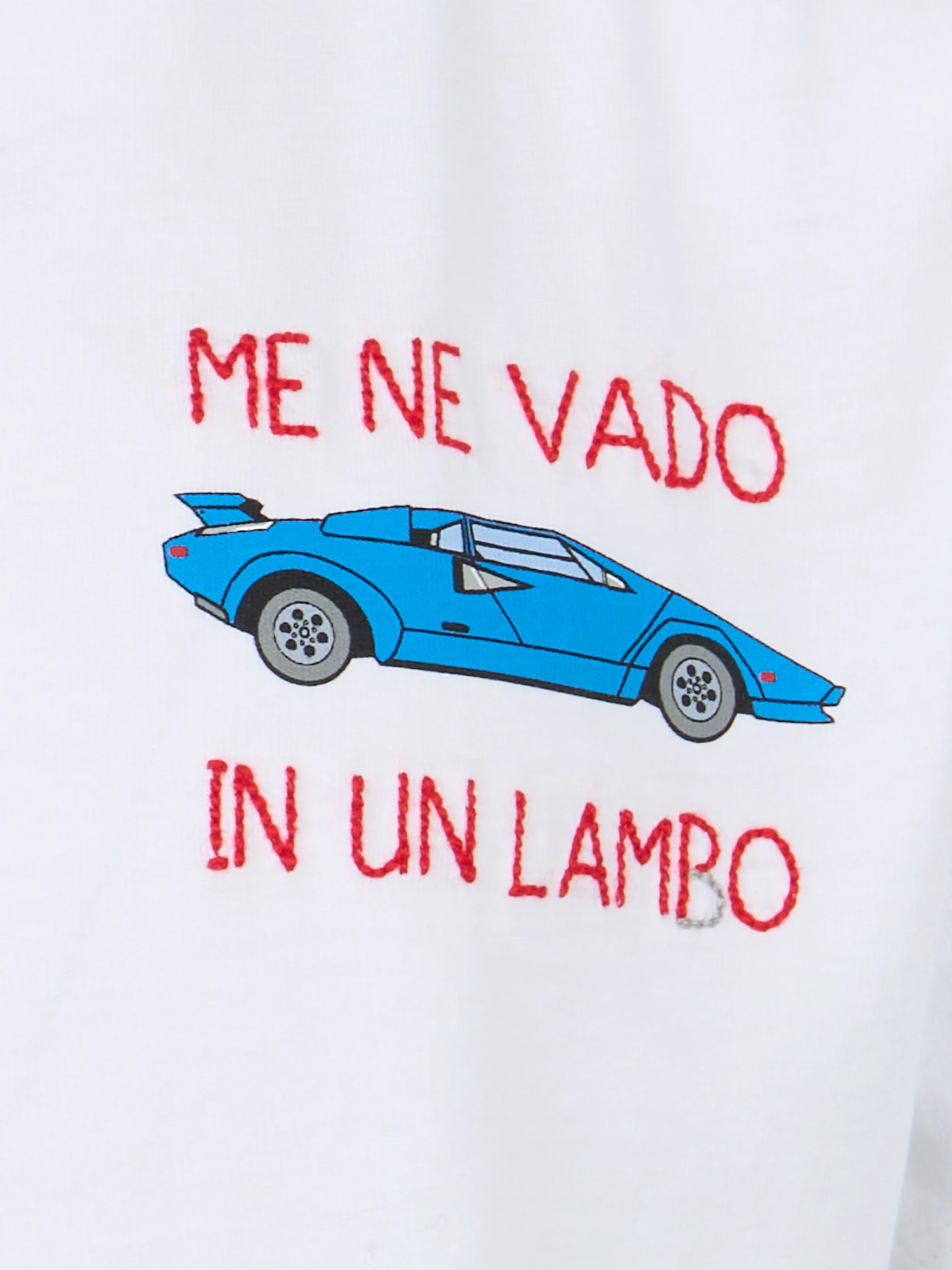 T-shirt da bambino in cotone con ricamo Me ne vado in un lambo - Image 2