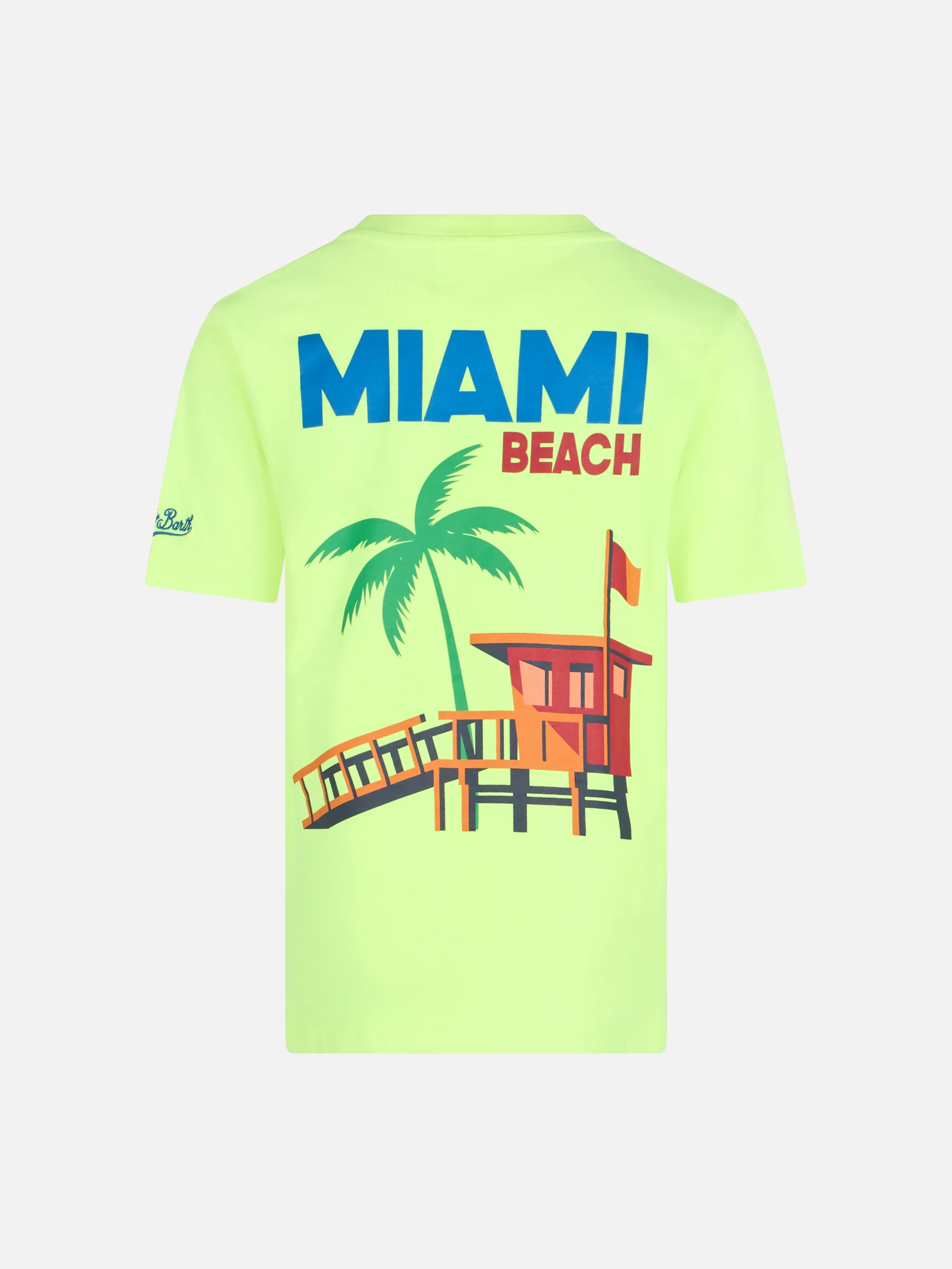 T-shirt da bambino in cotone con stampa cartolina di Miami Beach - Image 2