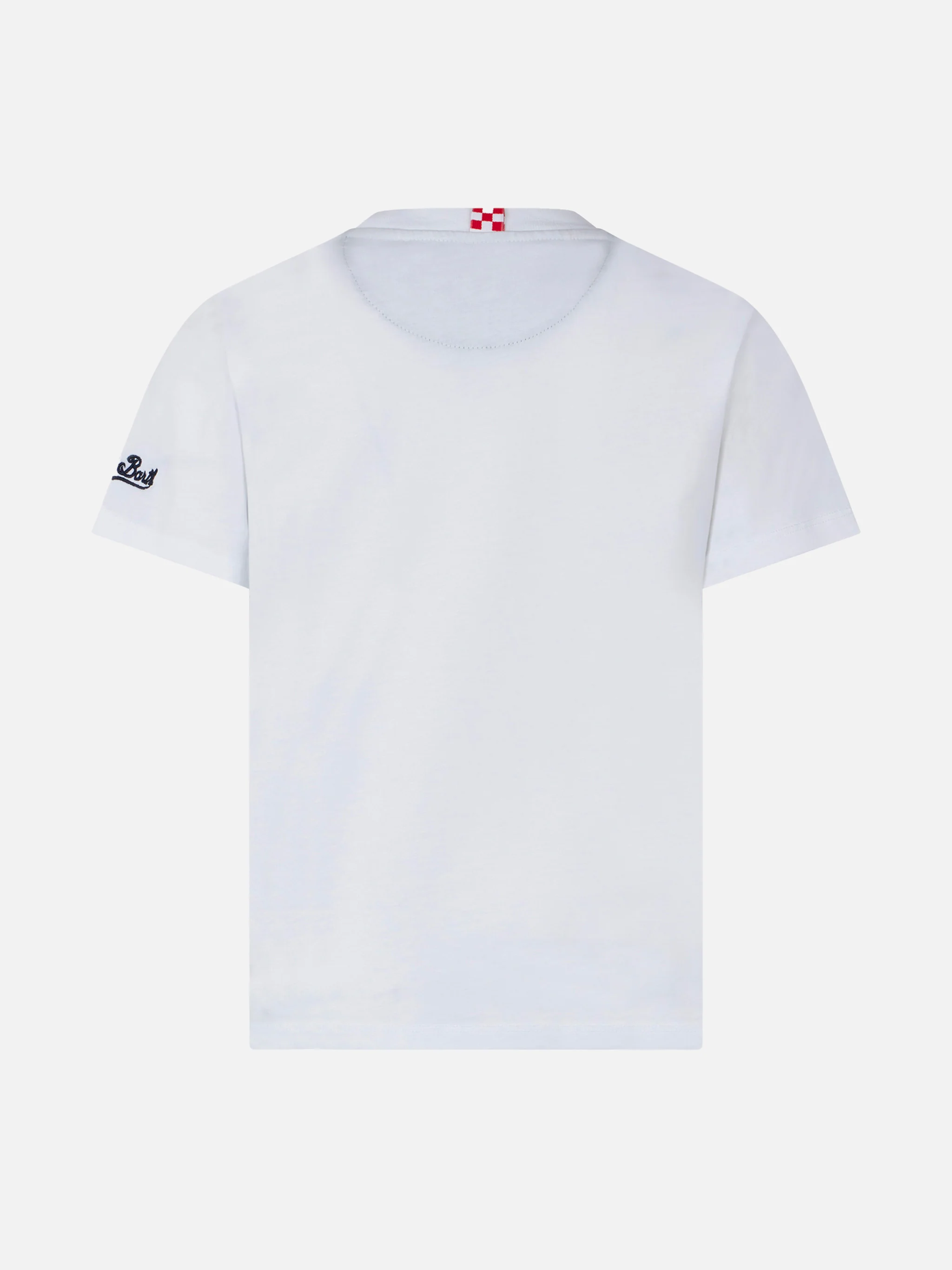 T-shirt da bambino in cotone con taschino stampato - Image 3