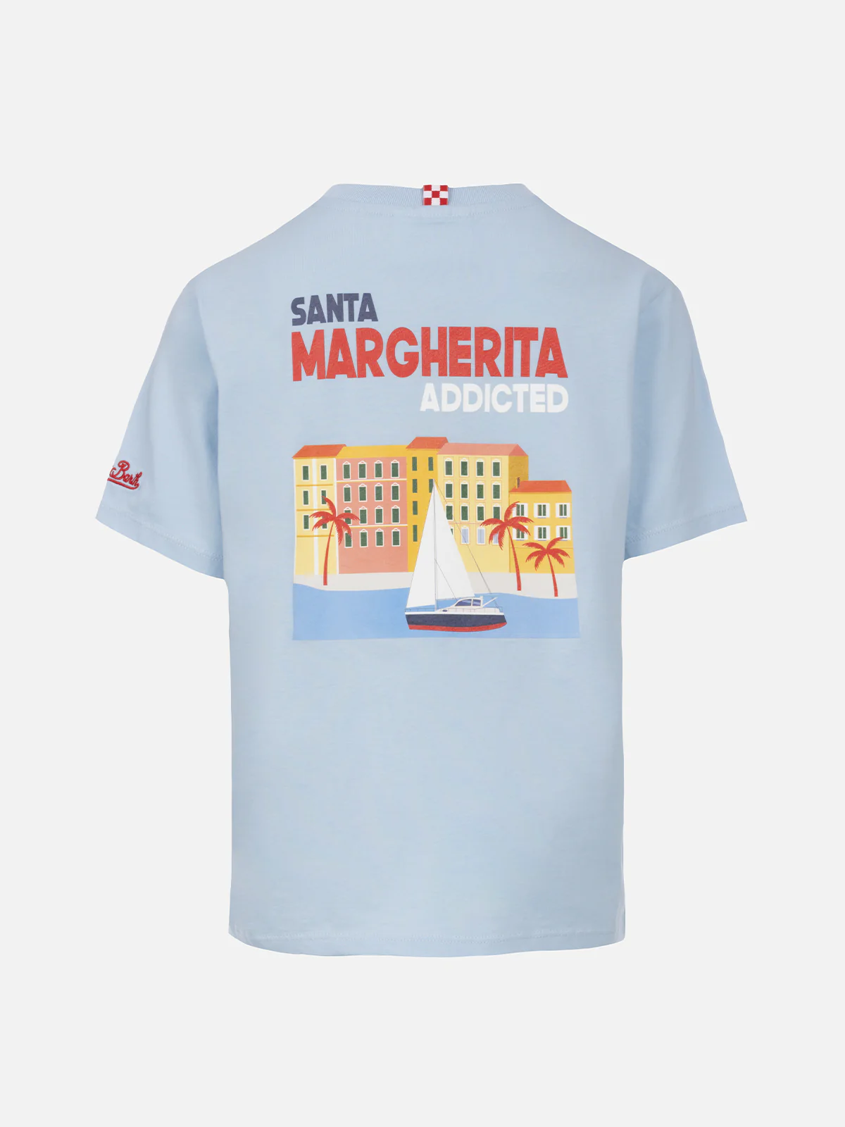 T-shirt da bambino in cotone con stampa di cartoline Santa Margherita addicted - Image 3
