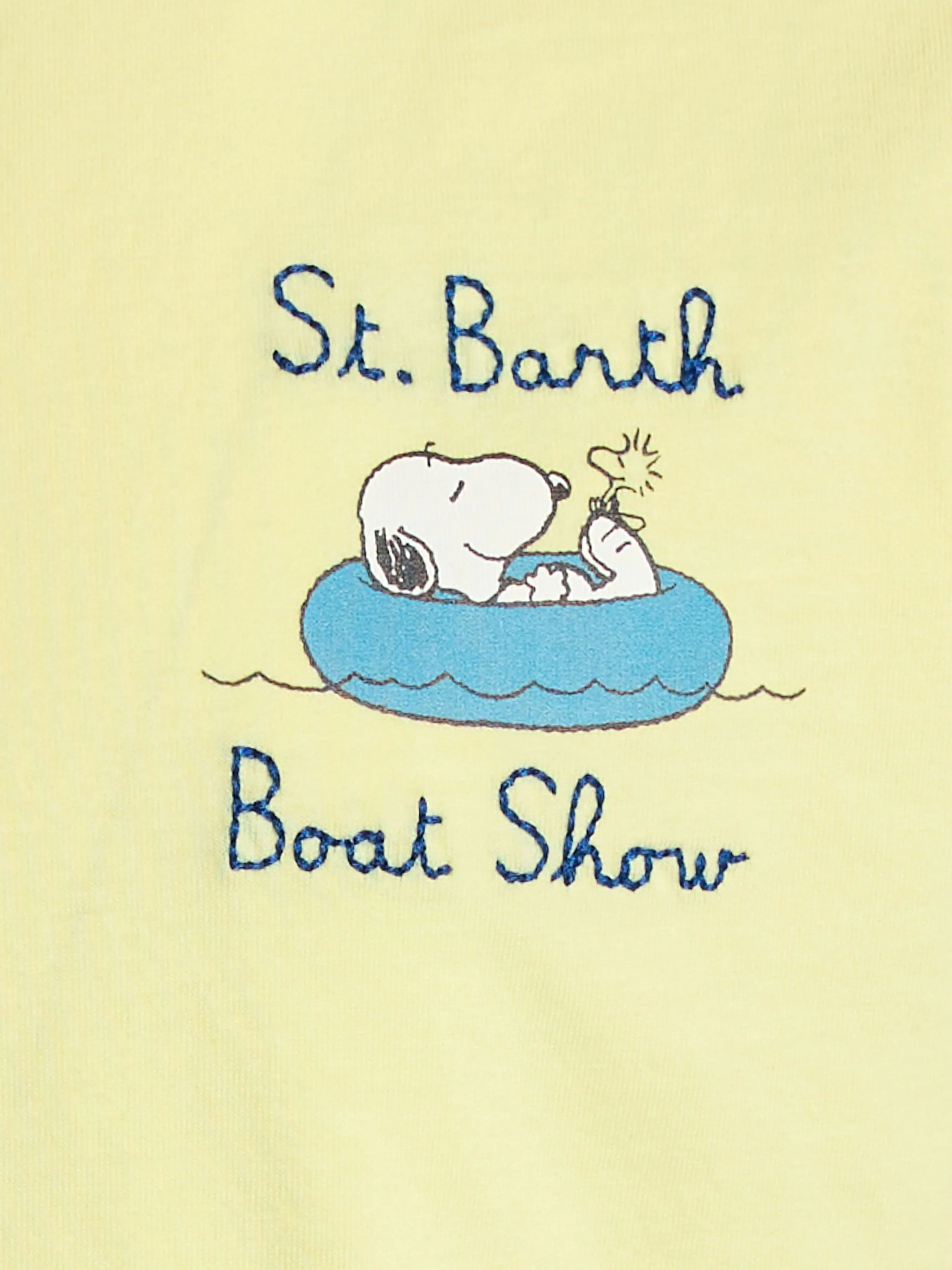 T-shirt da bambino in cotone con stampa Snoopy e ricamo St. Barth boat show | EDIZIONE SPECIALE SNOOPY PEANUTS - Image 3