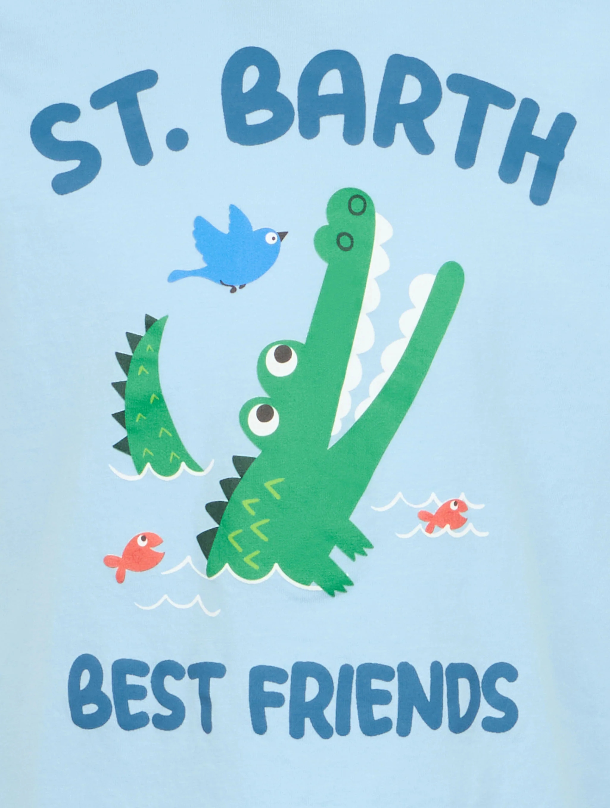 T-shirt da bambino in cotone con stampa coccodrillo St. Barth best friends - Image 2