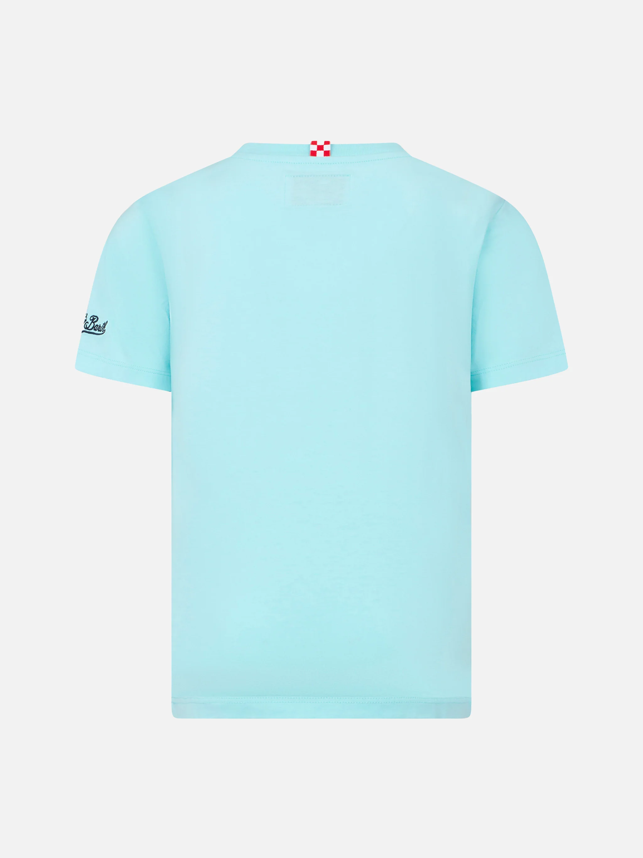 T-shirt da bambino in cotone con stampa cartolina St. Barth - Image 3