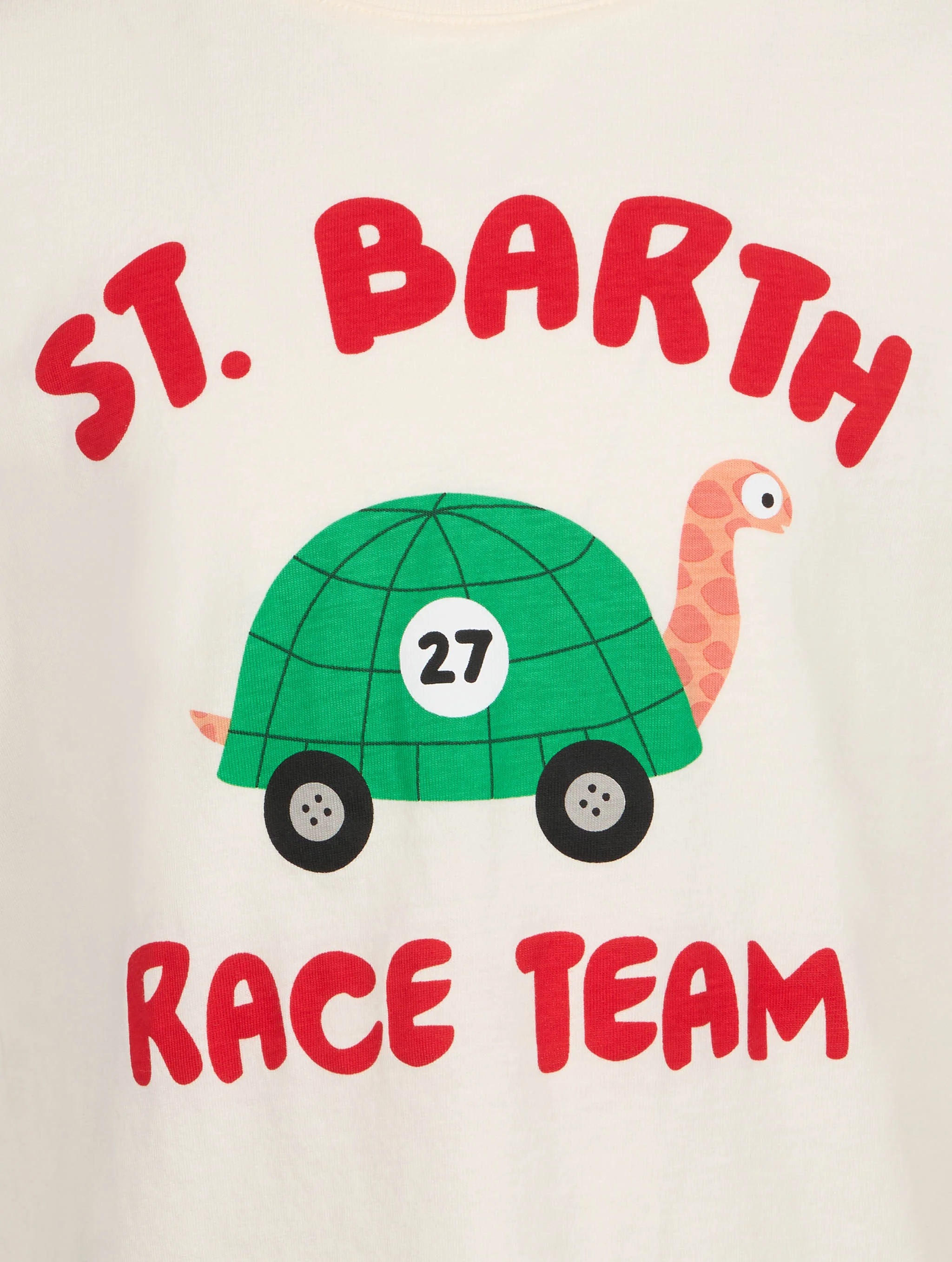 T-shirt da bambino in cotone con stampa St. Barth race team  - Image 2