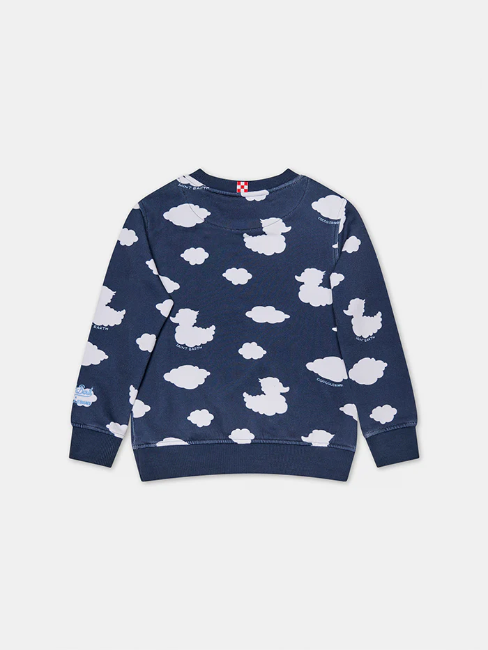 Felpa da bambino girocollo blu con ricamo Coccole e nuvole | EDIZIONE SPECIALE COCCOLEBIMBI - Image 2
