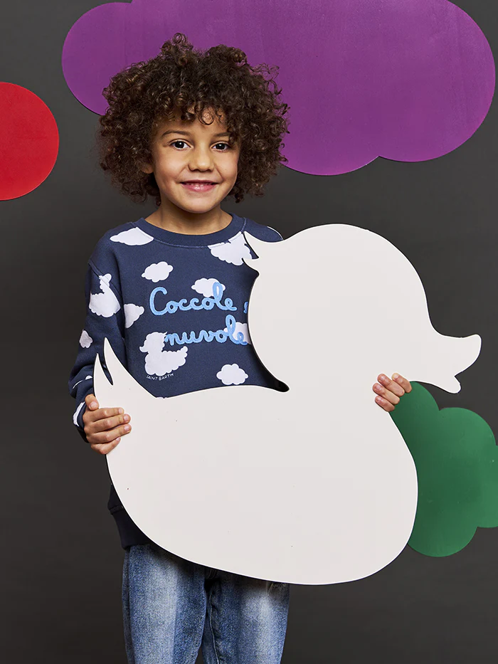 Felpa da bambino girocollo blu con ricamo Coccole e nuvole | EDIZIONE SPECIALE COCCOLEBIMBI - Image 5