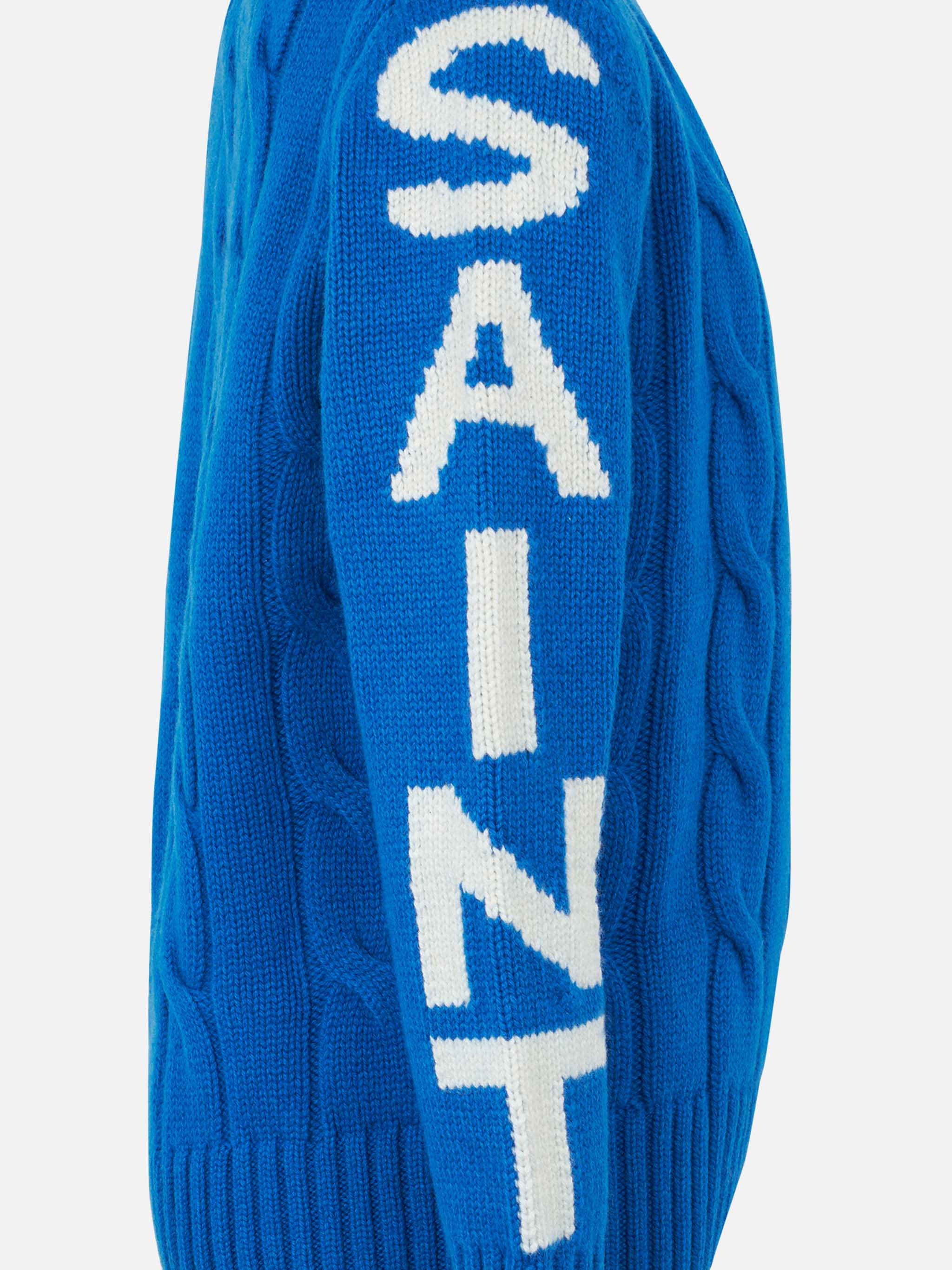 Maglione girocollo intrecciato da bambino con stampa Saint Moritz - Image 3